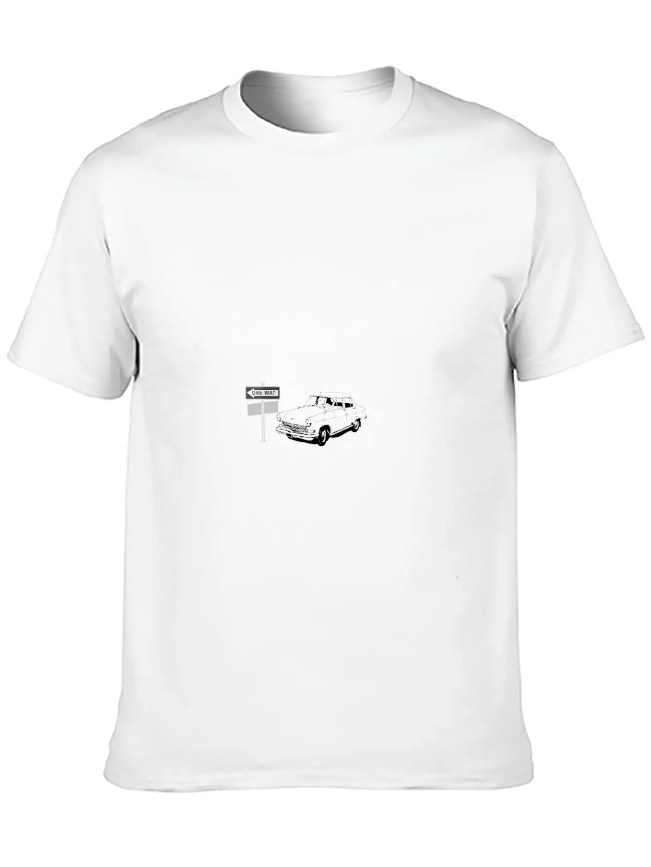 One Way With The Car Basic Graphic T-Shirt – Daily Comfort In Soft Cotton