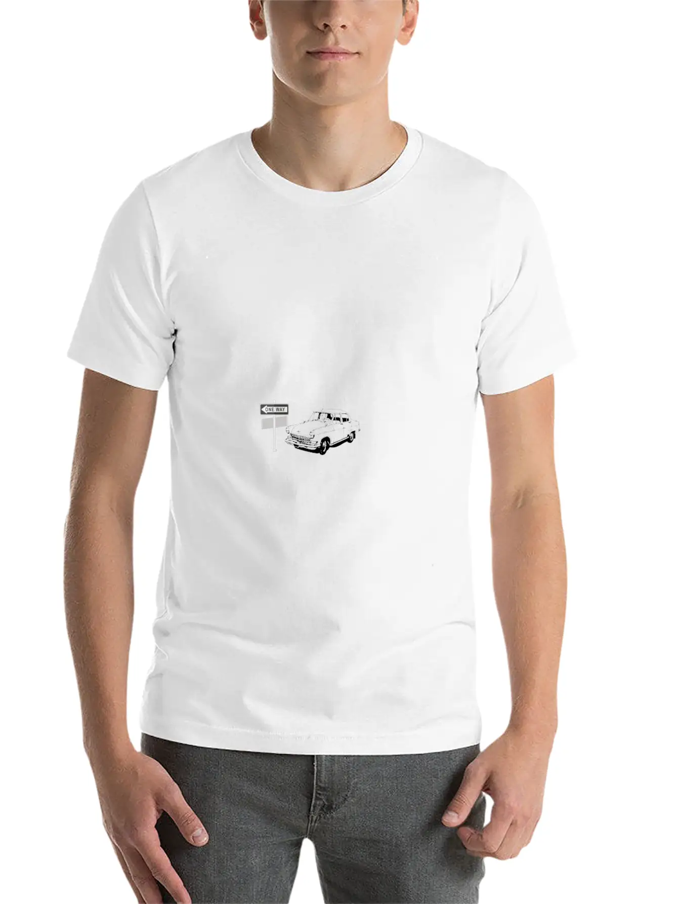One Way With The Car Basic Graphic T-Shirt – Daily Comfort In Soft Cotton