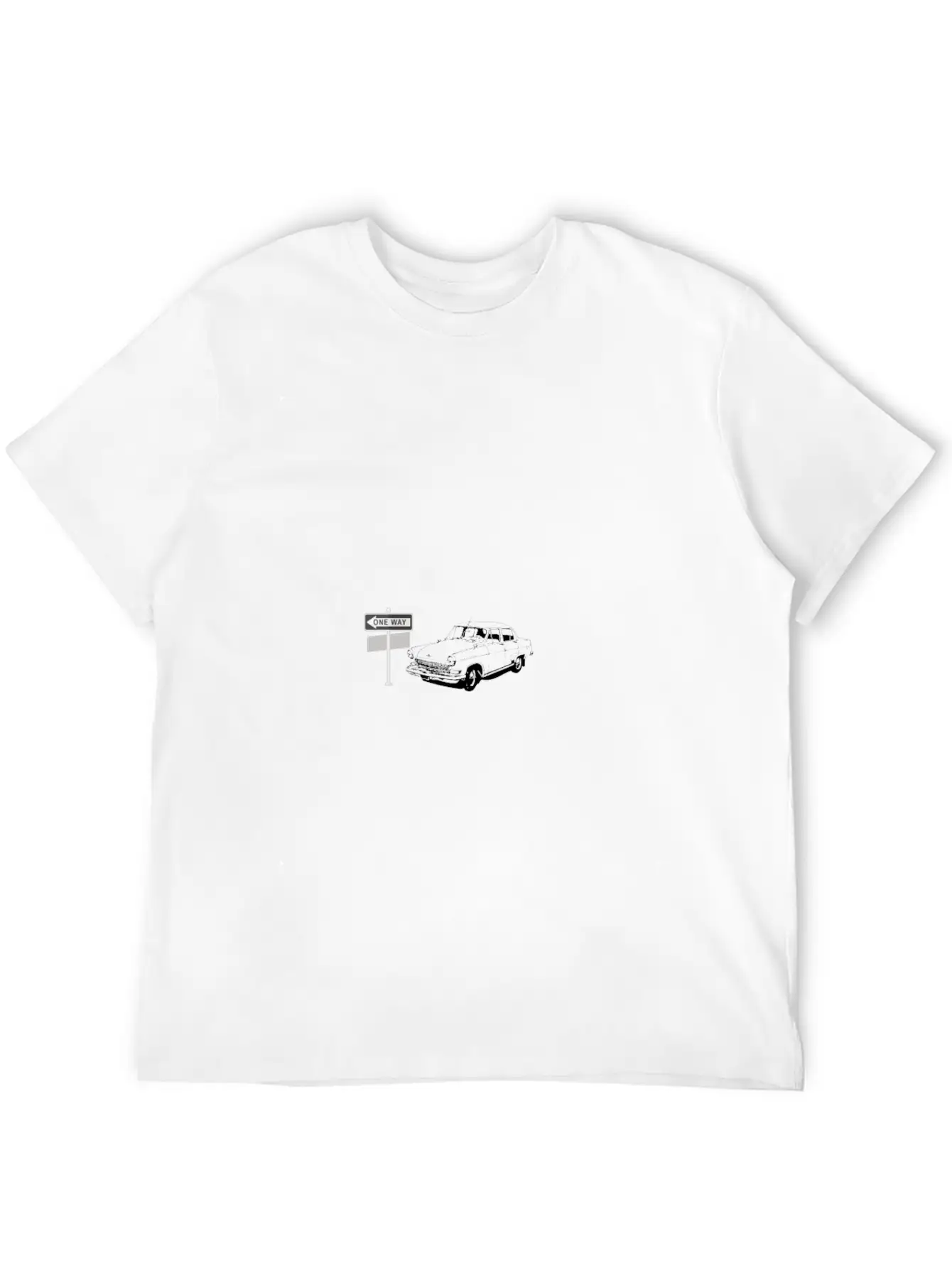 One Way With The Car Basic Graphic T-Shirt – Daily Comfort In Soft Cotton