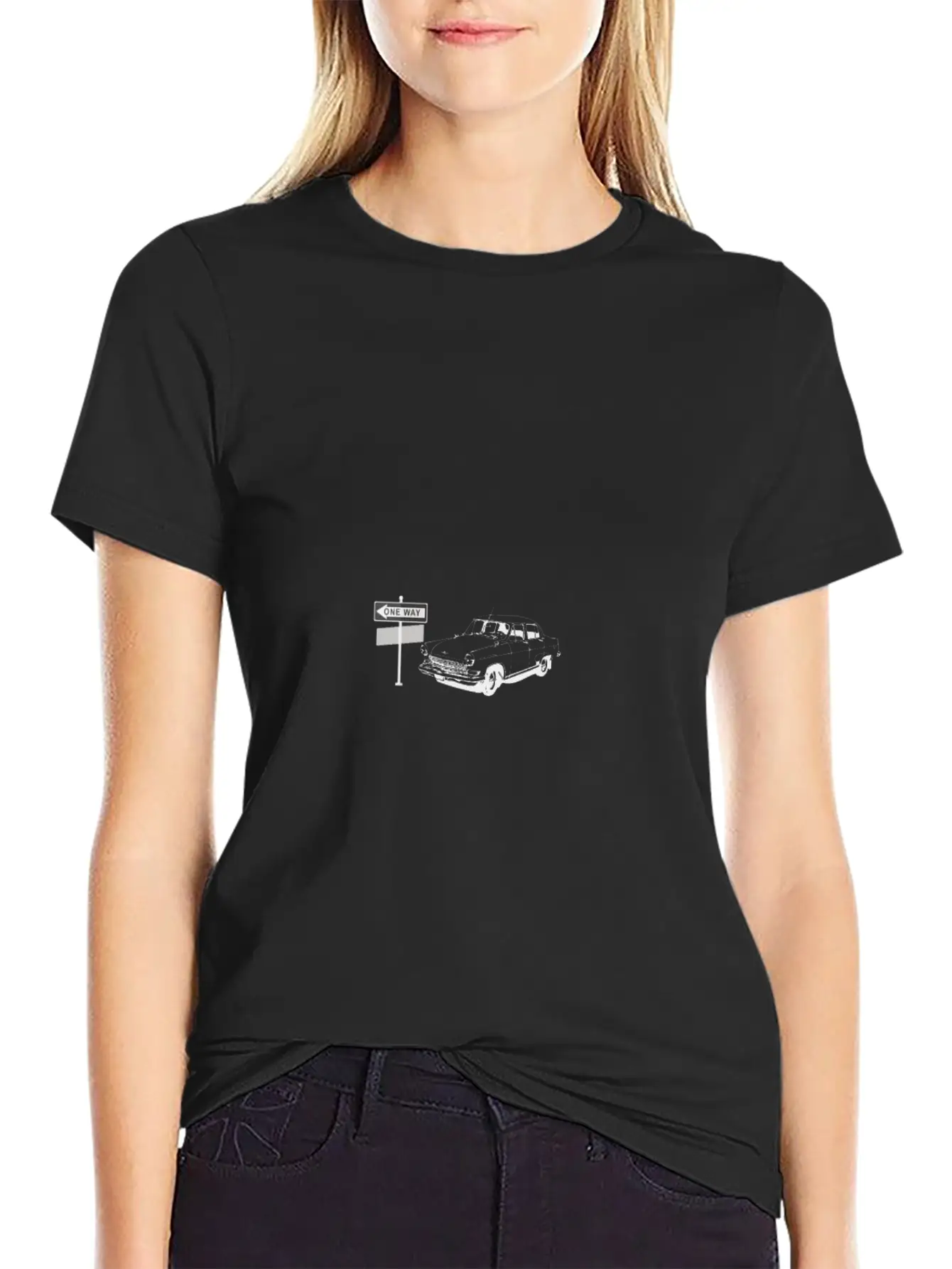 One Way With The Car Basic Graphic T-Shirt – Daily Comfort In Soft Cotton