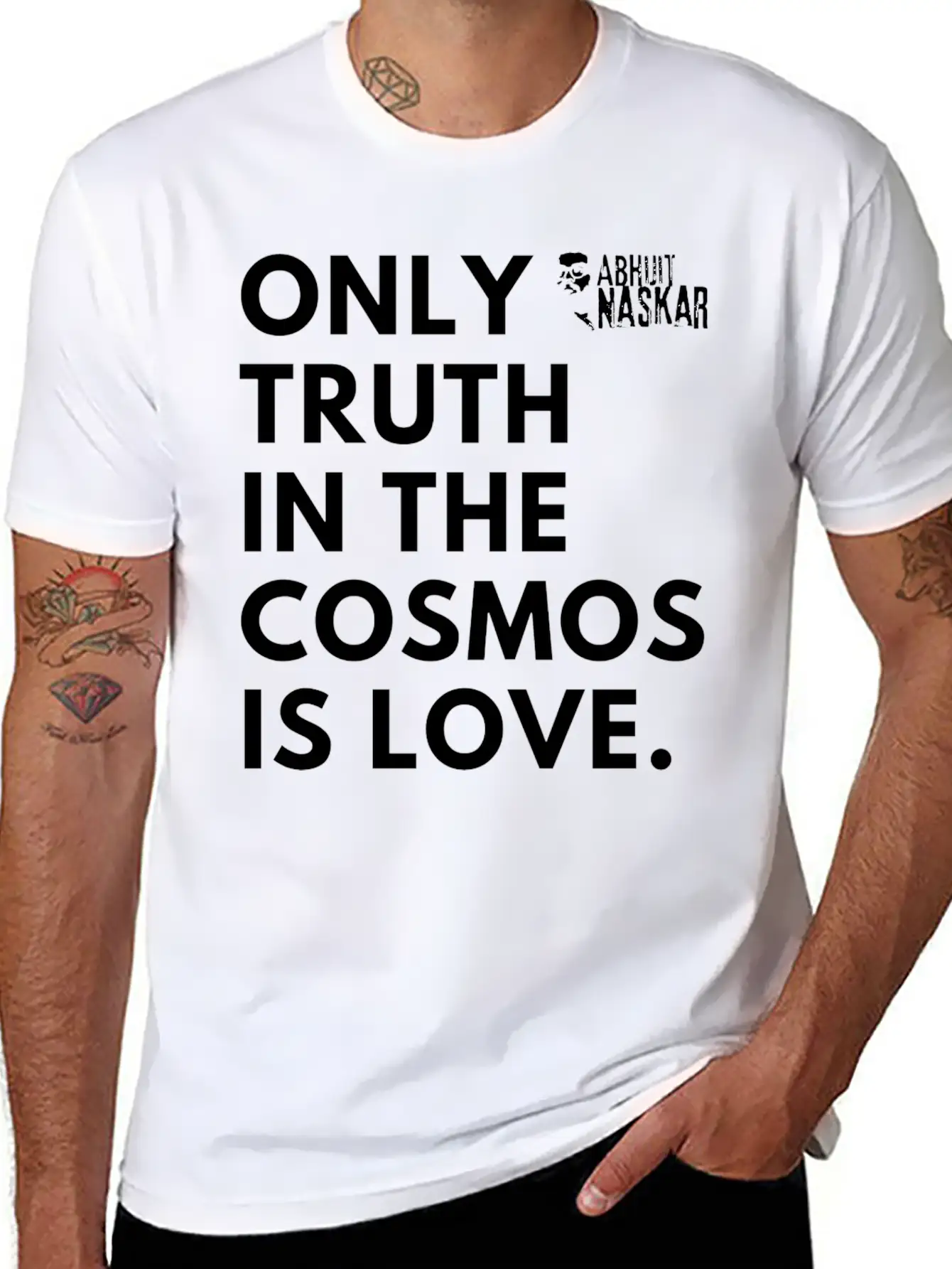 Only Truth In The Cosmos Is Love ― Abhijit Naskar Unisex Short Sleeve Soft Cotton T-Shirt – Casual Everyday Wear