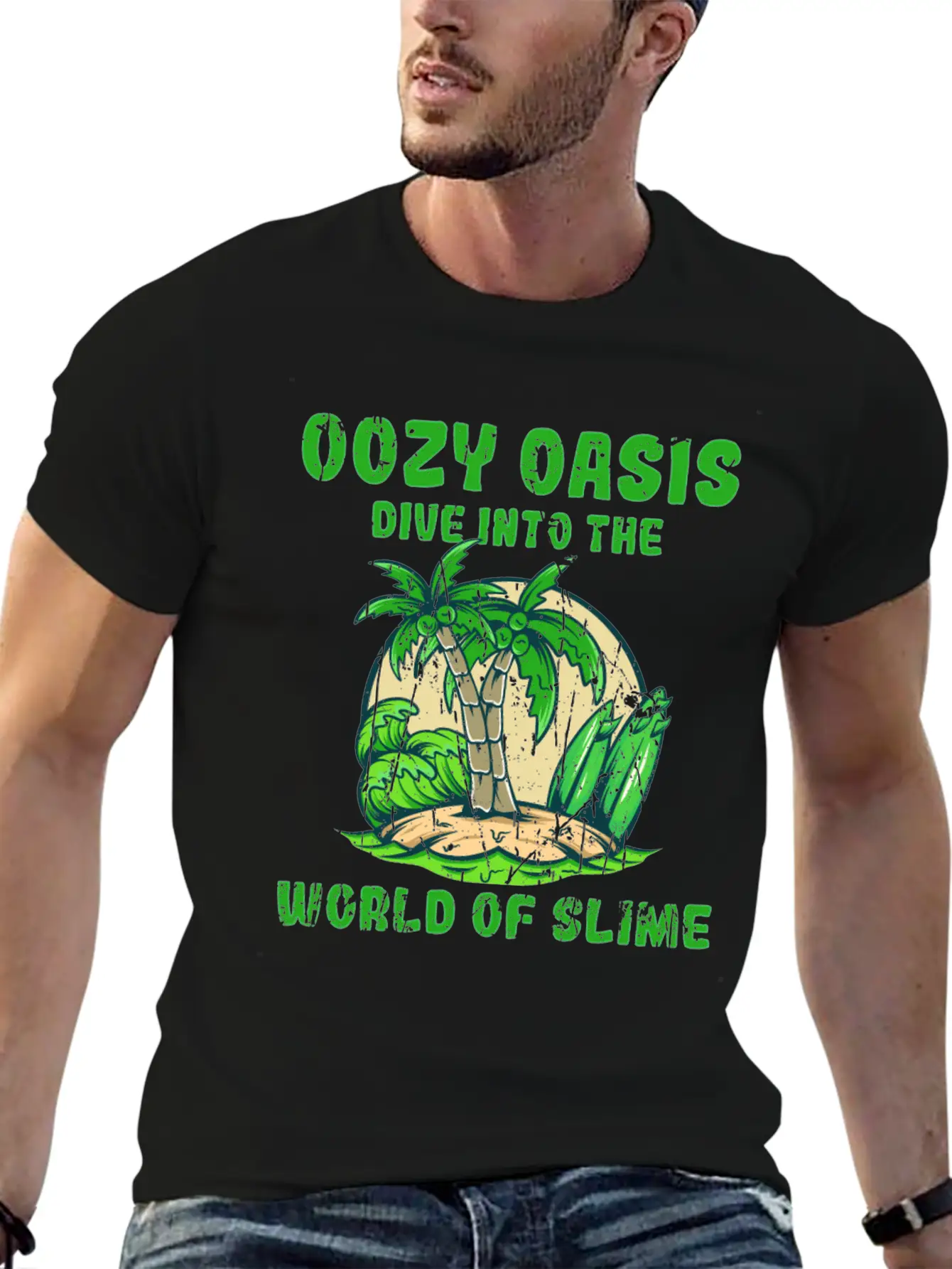 Oozy Oasis: Dive Into The World Of Slime - Slime Stylish Everyday T-Shirt – Unisex Basic Cotton Tee