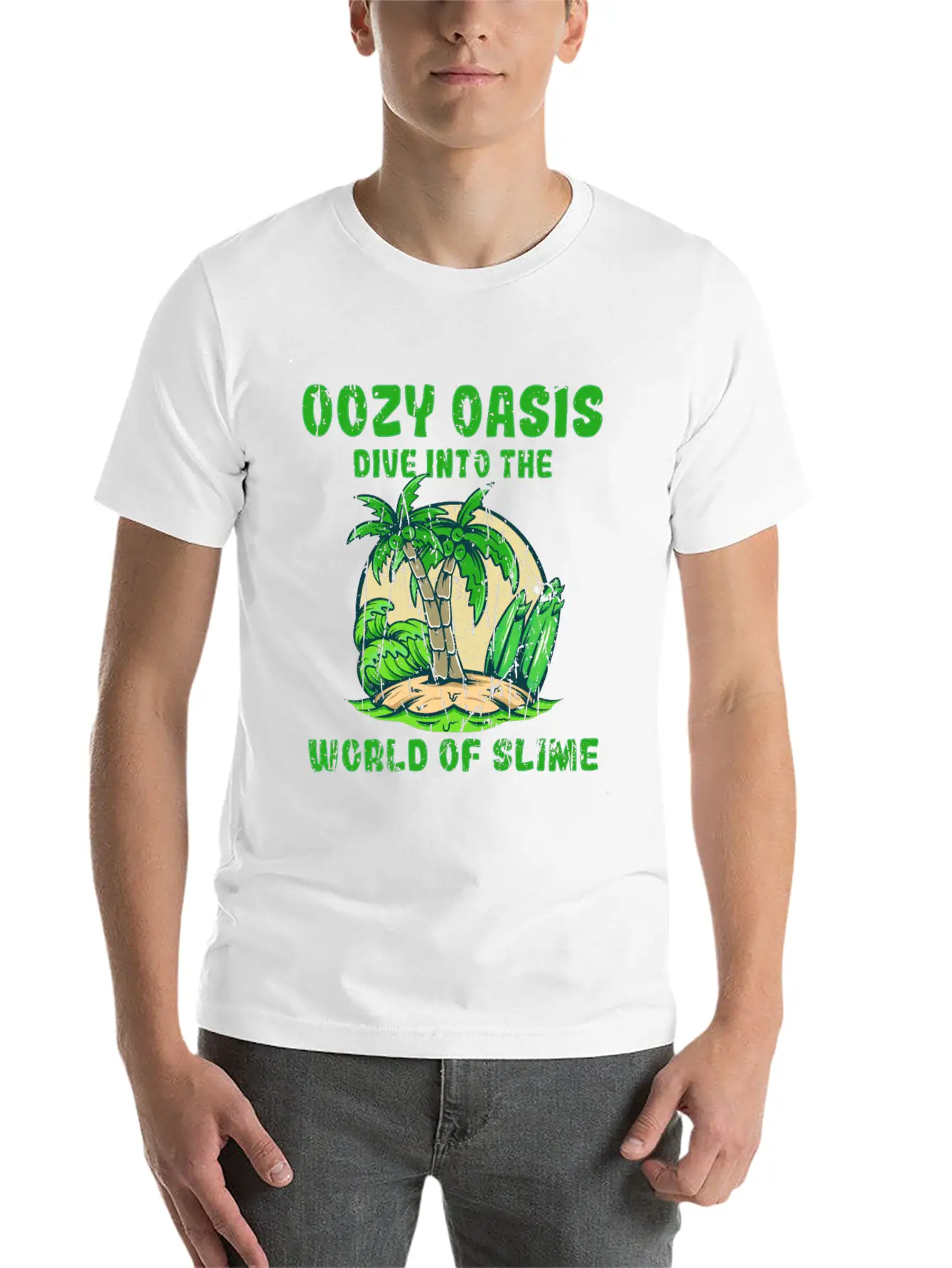 Oozy Oasis: Dive Into The World Of Slime - Slime Stylish Everyday T-Shirt – Unisex Basic Cotton Tee