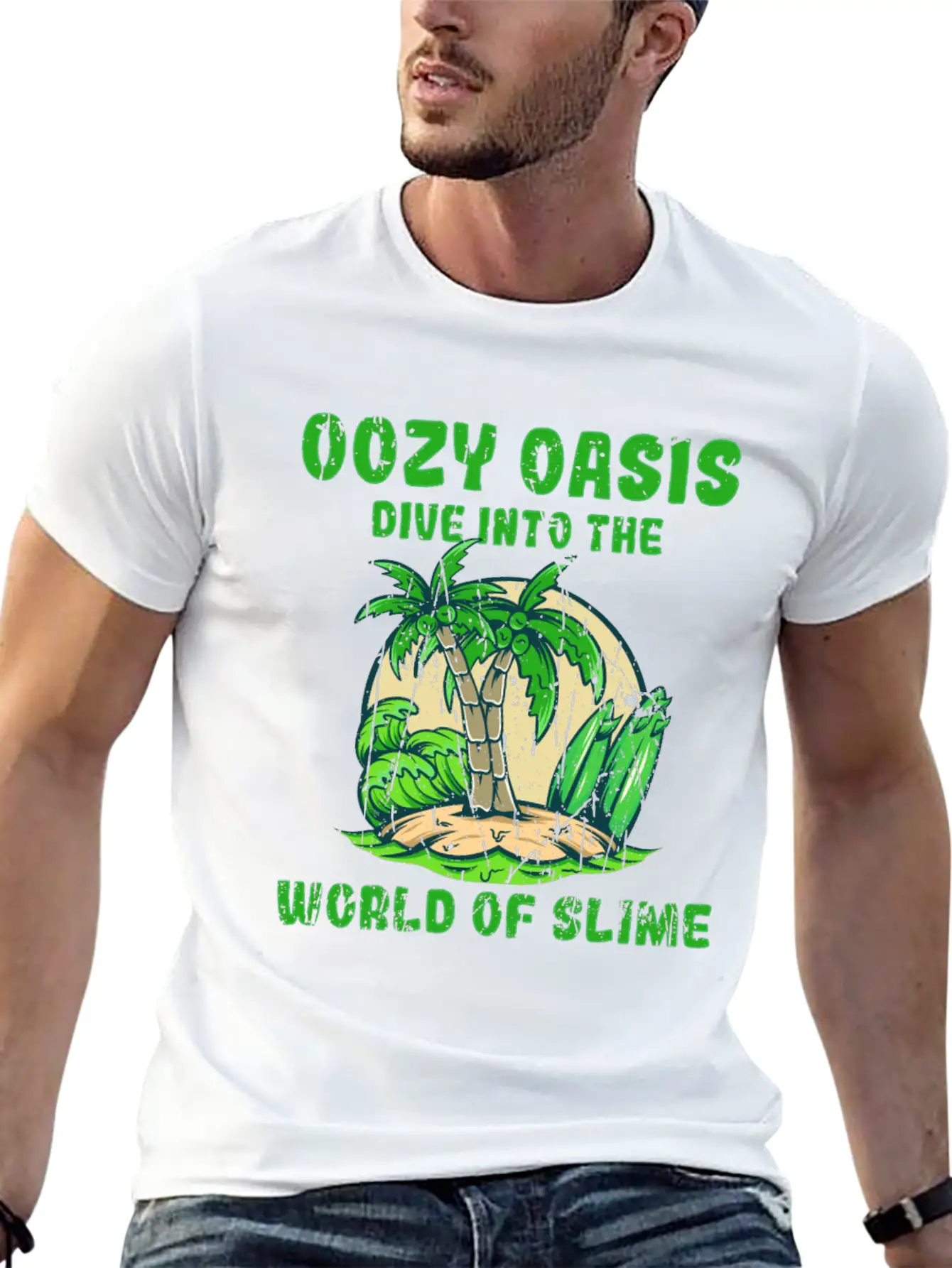 Oozy Oasis: Dive Into The World Of Slime - Slime Stylish Everyday T-Shirt – Unisex Basic Cotton Tee
