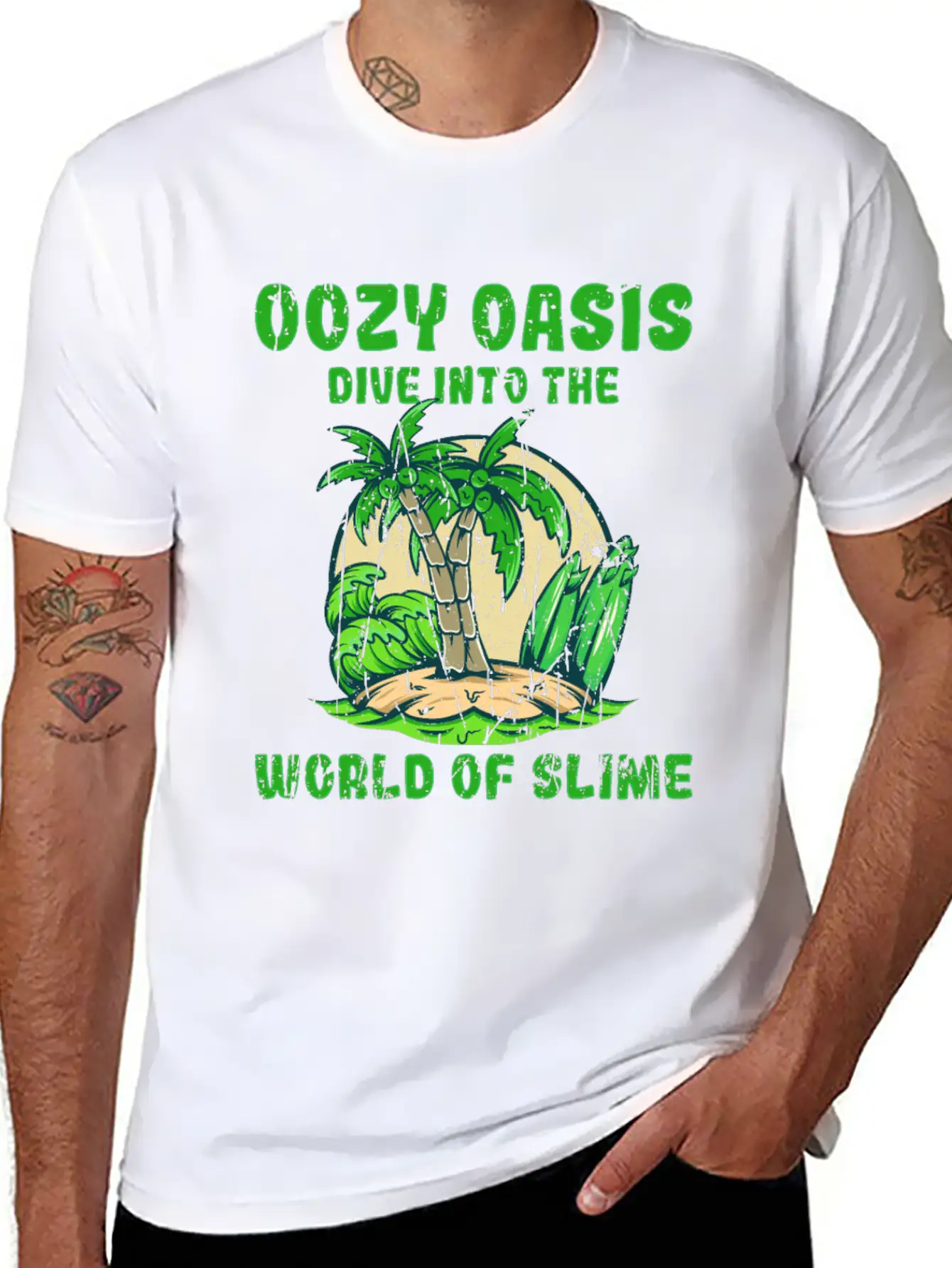 Oozy Oasis: Dive Into The World Of Slime - Slime Stylish Everyday T-Shirt – Unisex Basic Cotton Tee