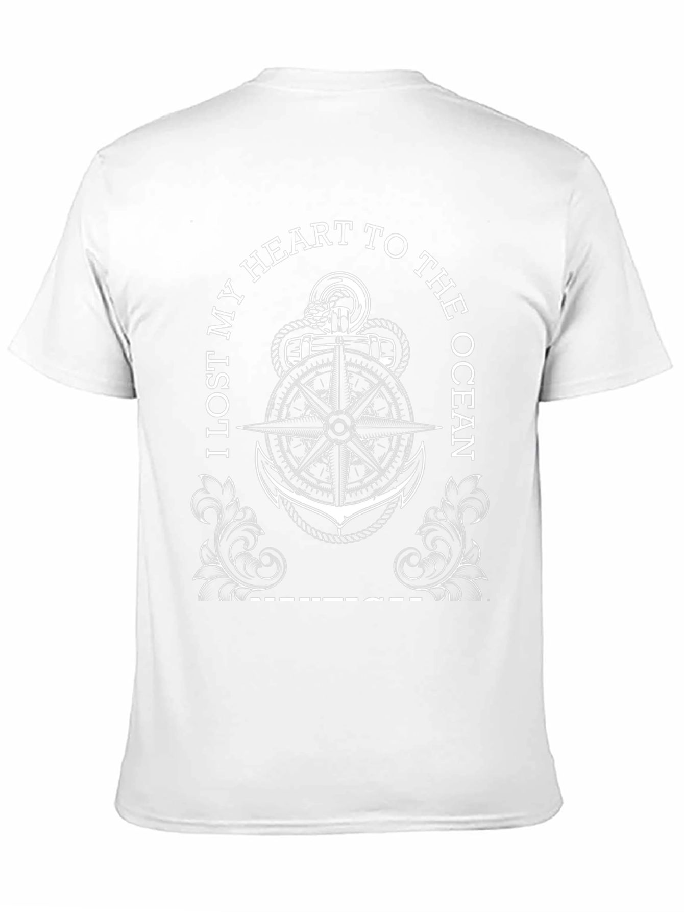 Nautical Heart Ocean Anchor Black T-Shirt
