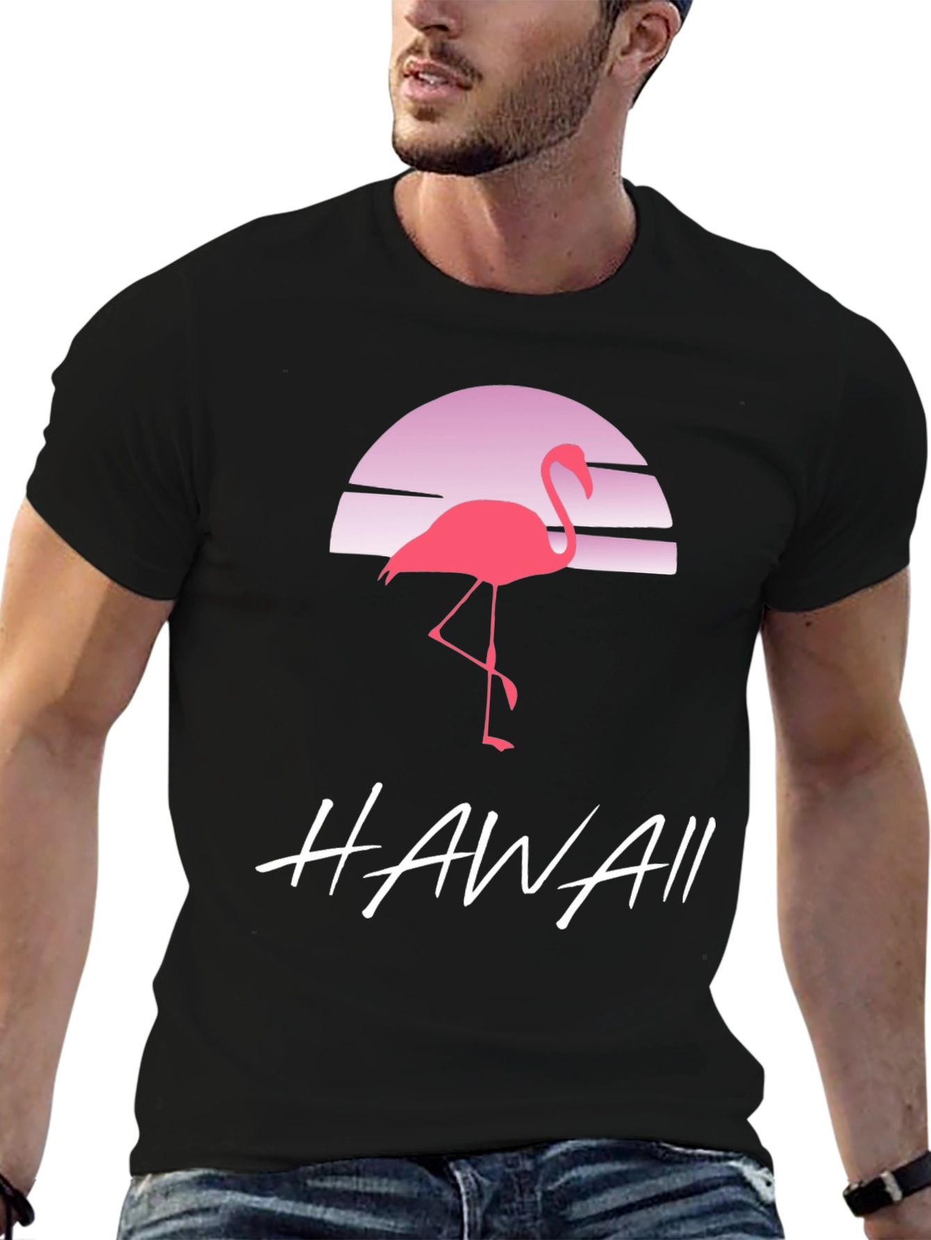 Retro Flamingo Hawaii Graphic Tee