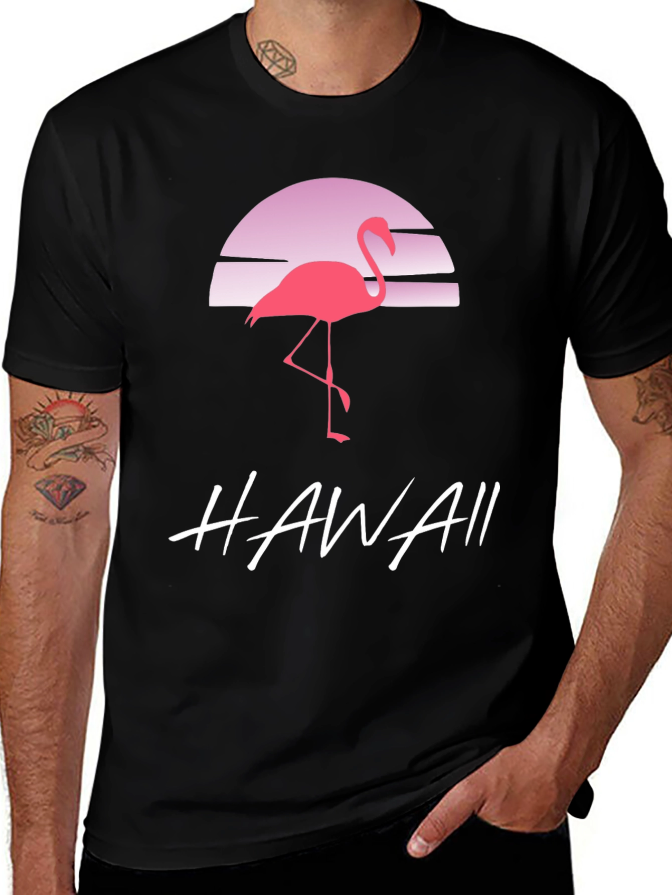 Retro Flamingo Hawaii Graphic Tee