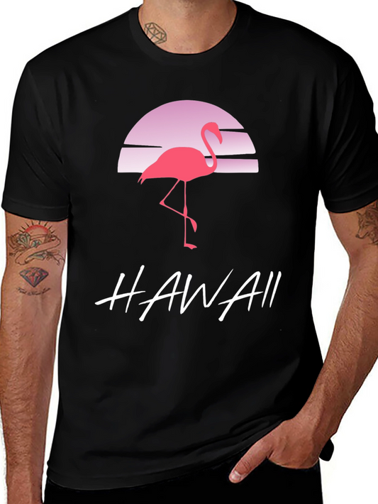 Retro Flamingo Hawaii Graphic Tee