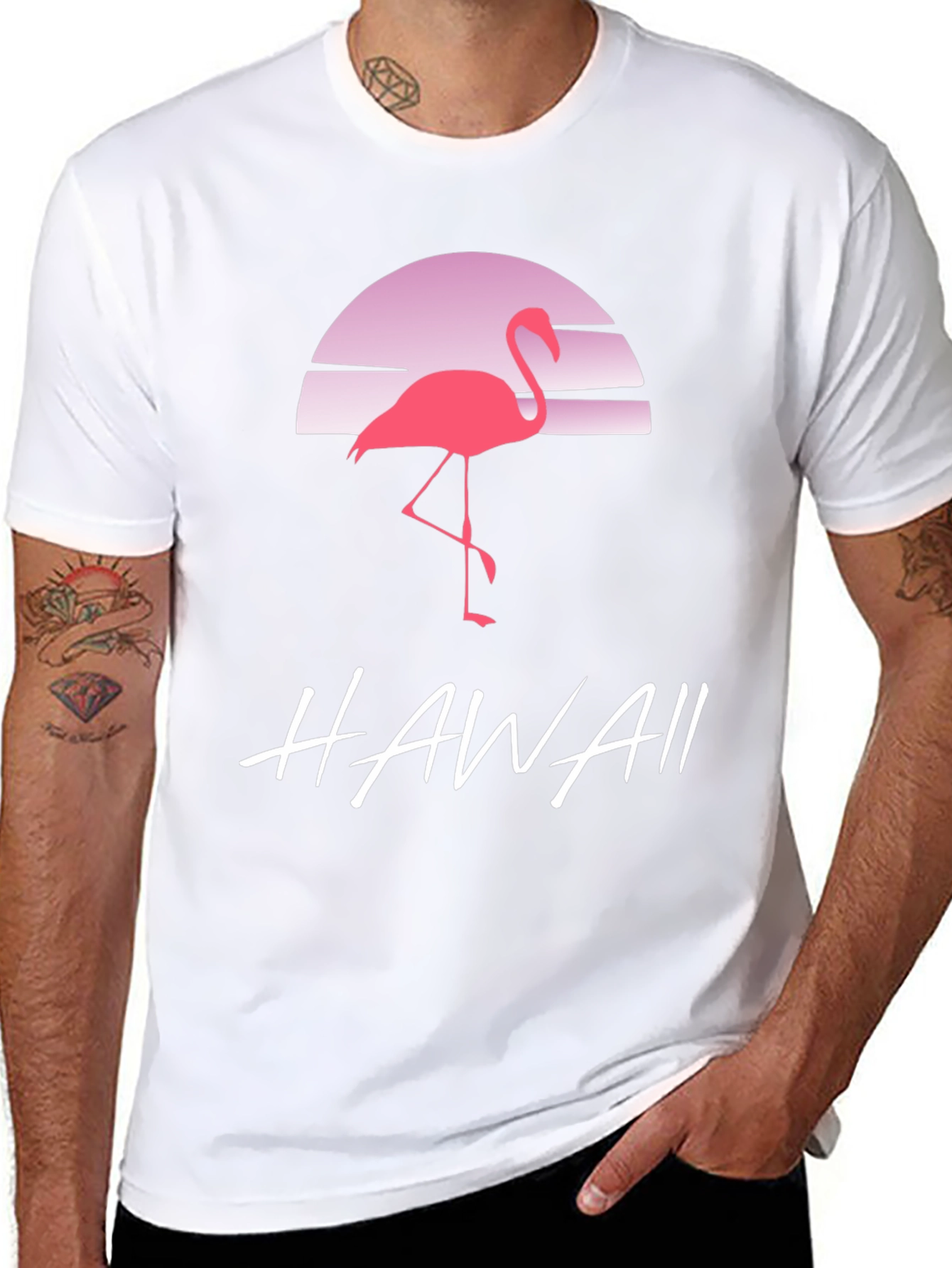 Retro Flamingo Hawaii Graphic Tee