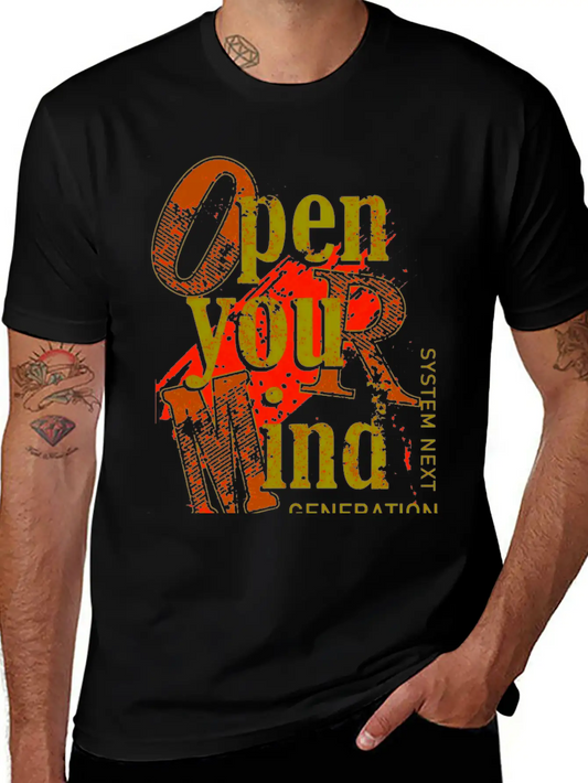Open Your Mind Title Of Creativity Text Arts Stylish Everyday T-Shirt – Unisex Basic Cotton Tee