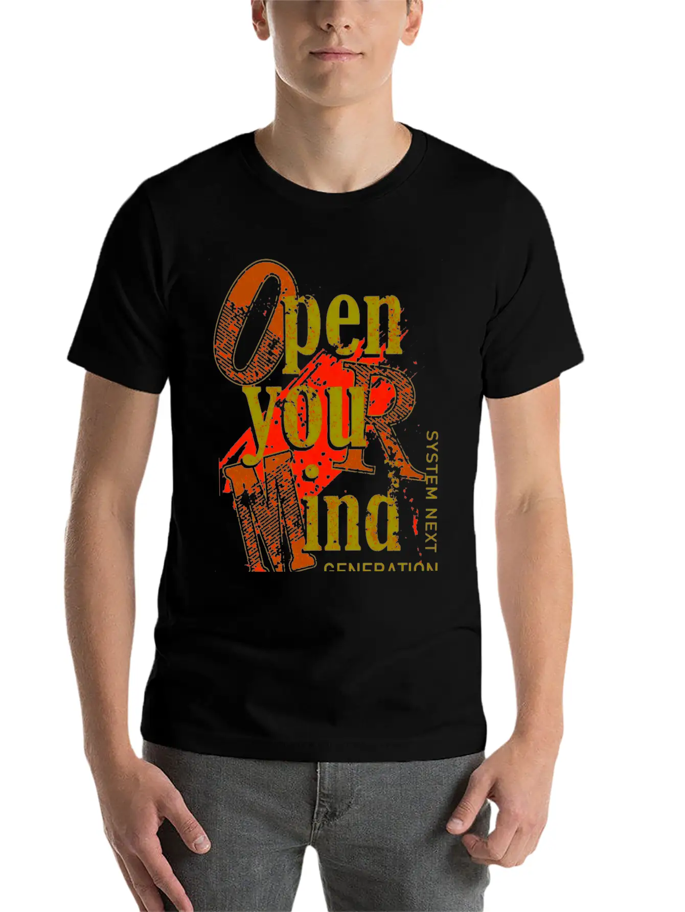 Open Your Mind Title Of Creativity Text Arts Stylish Everyday T-Shirt – Unisex Basic Cotton Tee