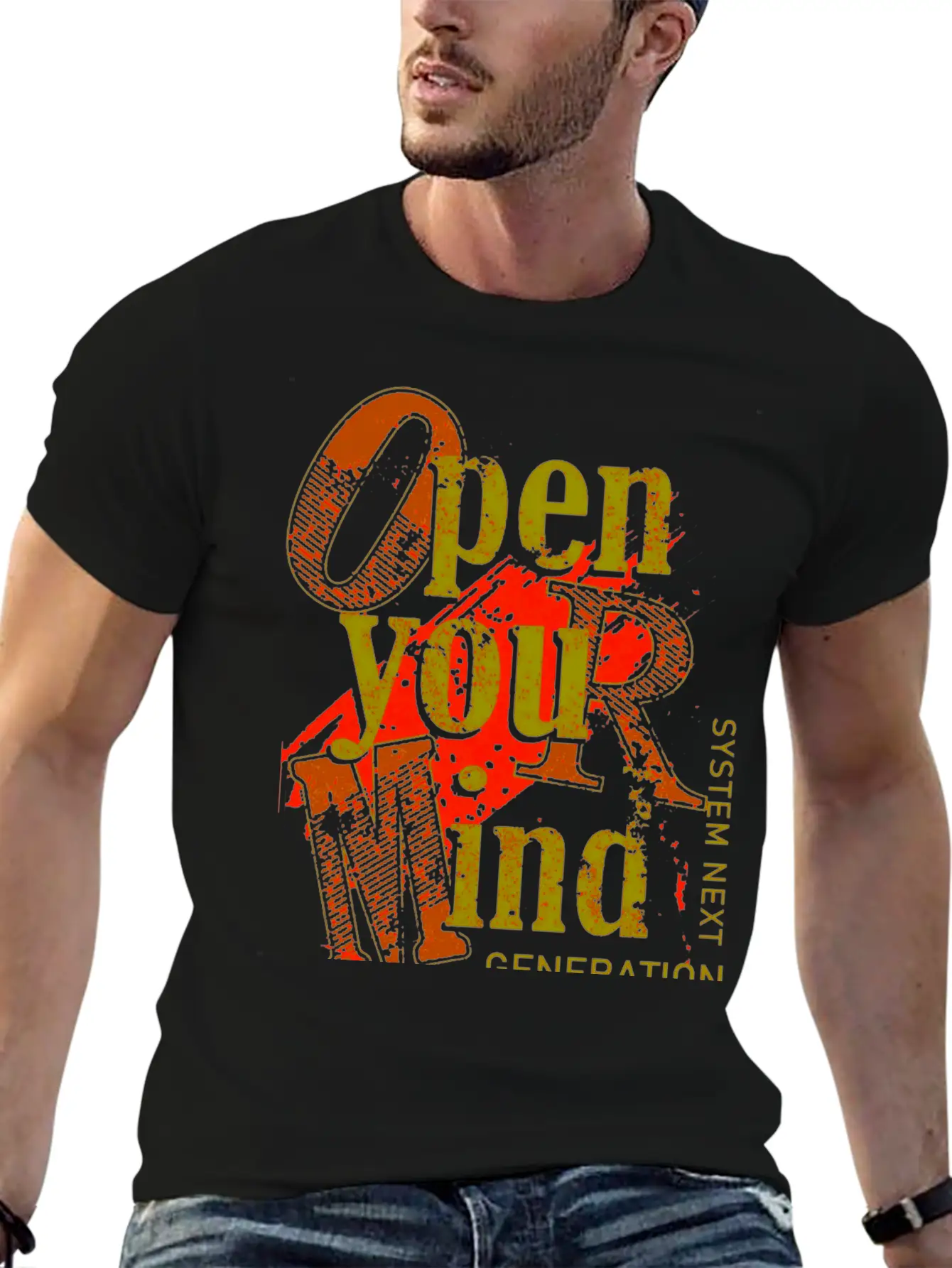 Open Your Mind Title Of Creativity Text Arts Stylish Everyday T-Shirt – Unisex Basic Cotton Tee