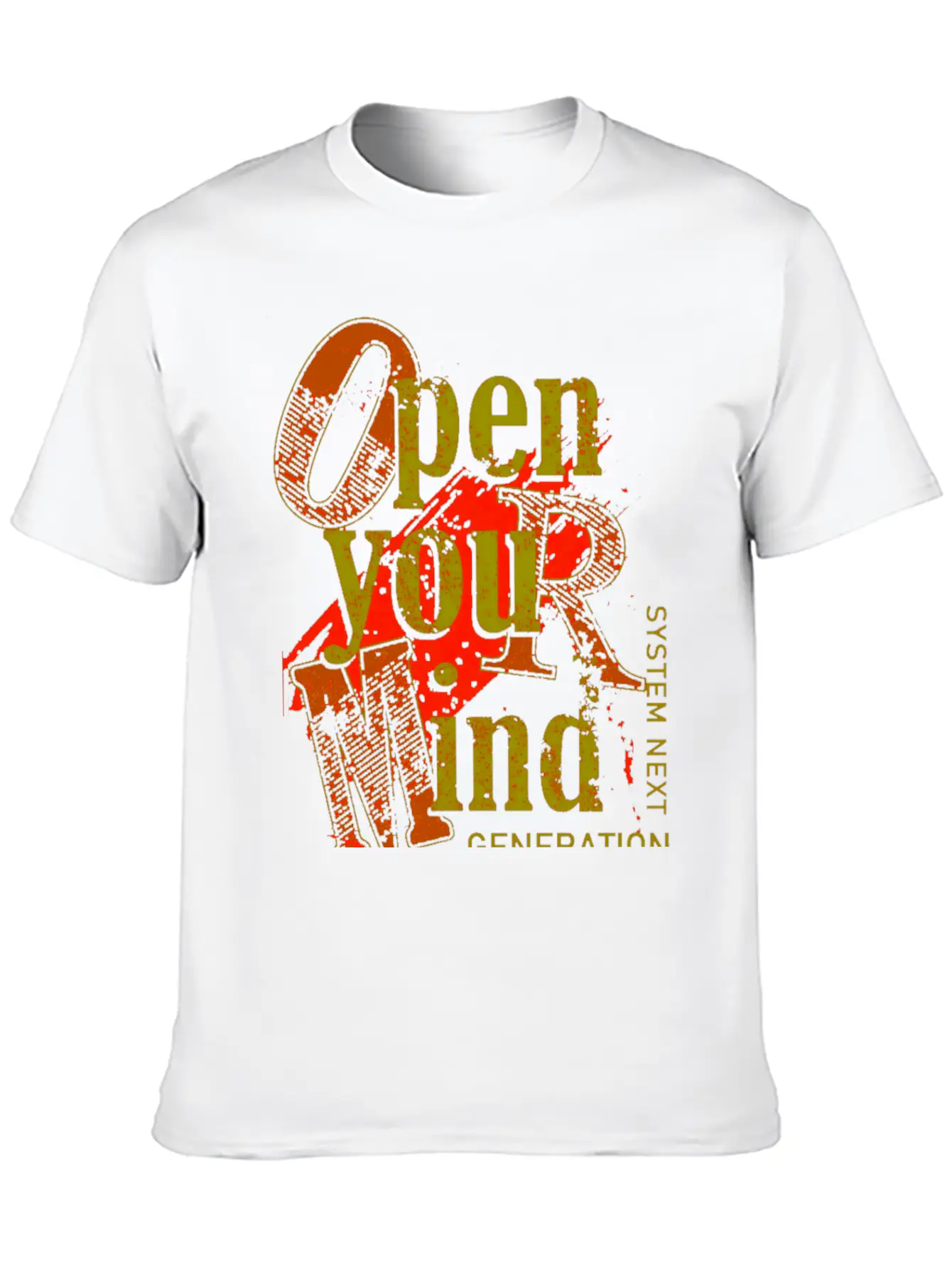 Open Your Mind Title Of Creativity Text Arts Stylish Everyday T-Shirt – Unisex Basic Cotton Tee