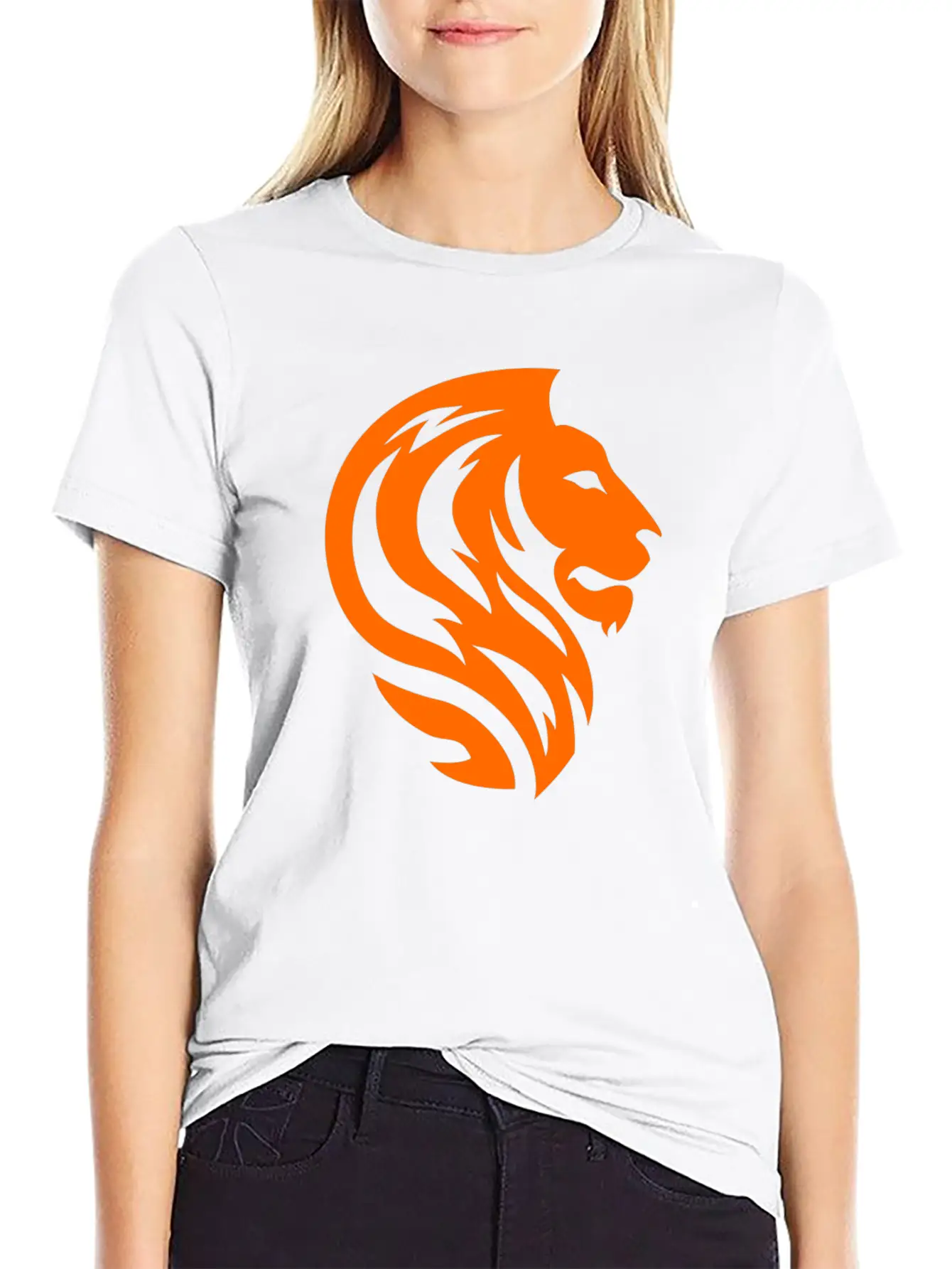Orange Lion Unisex Short Sleeve Soft Cotton T-Shirt – Casual Everyday Wear