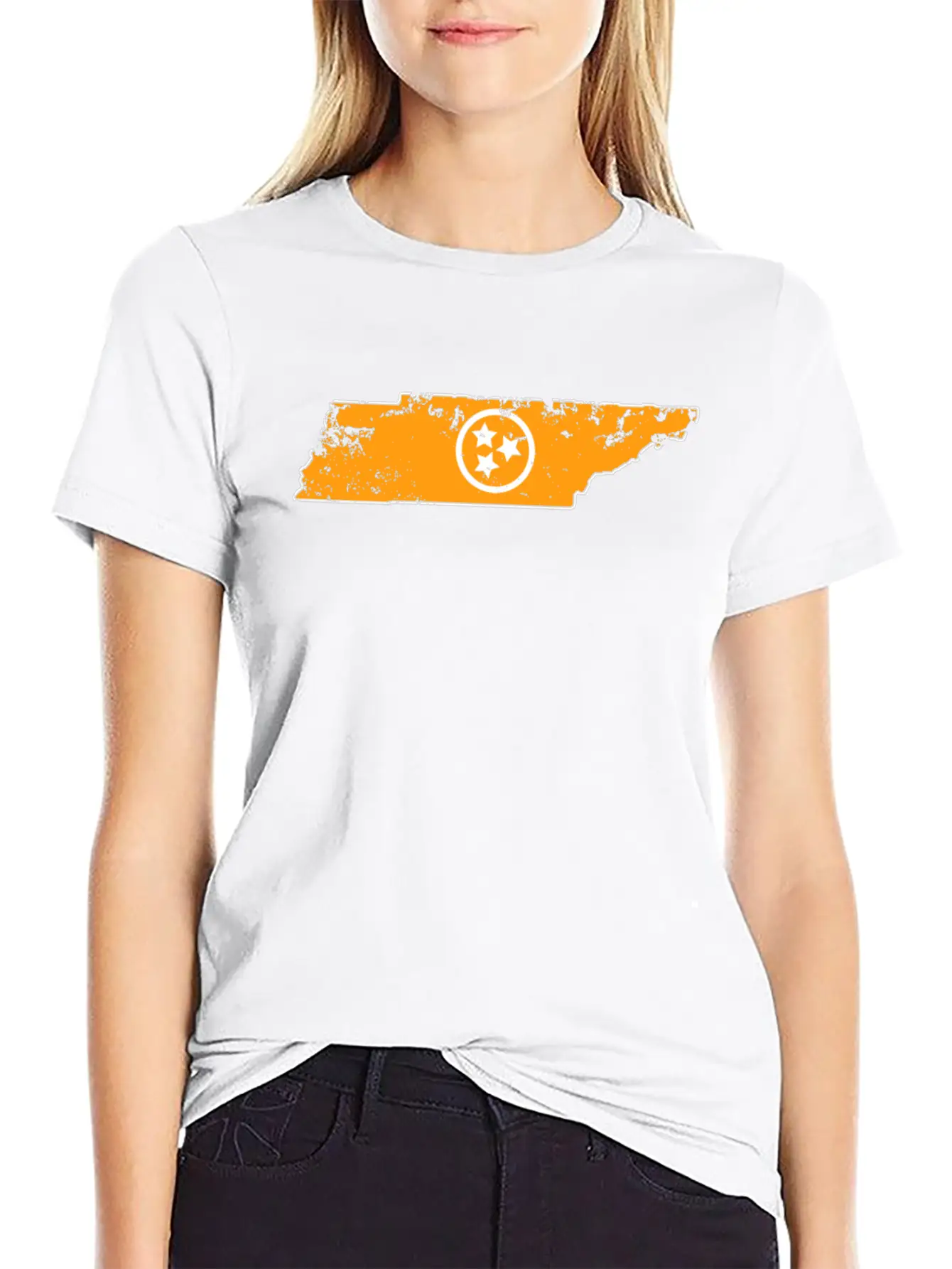Orange Tennessee State 3 White Stars Of The Flag Stylish Everyday T-Shirt – Unisex Basic Cotton Tee