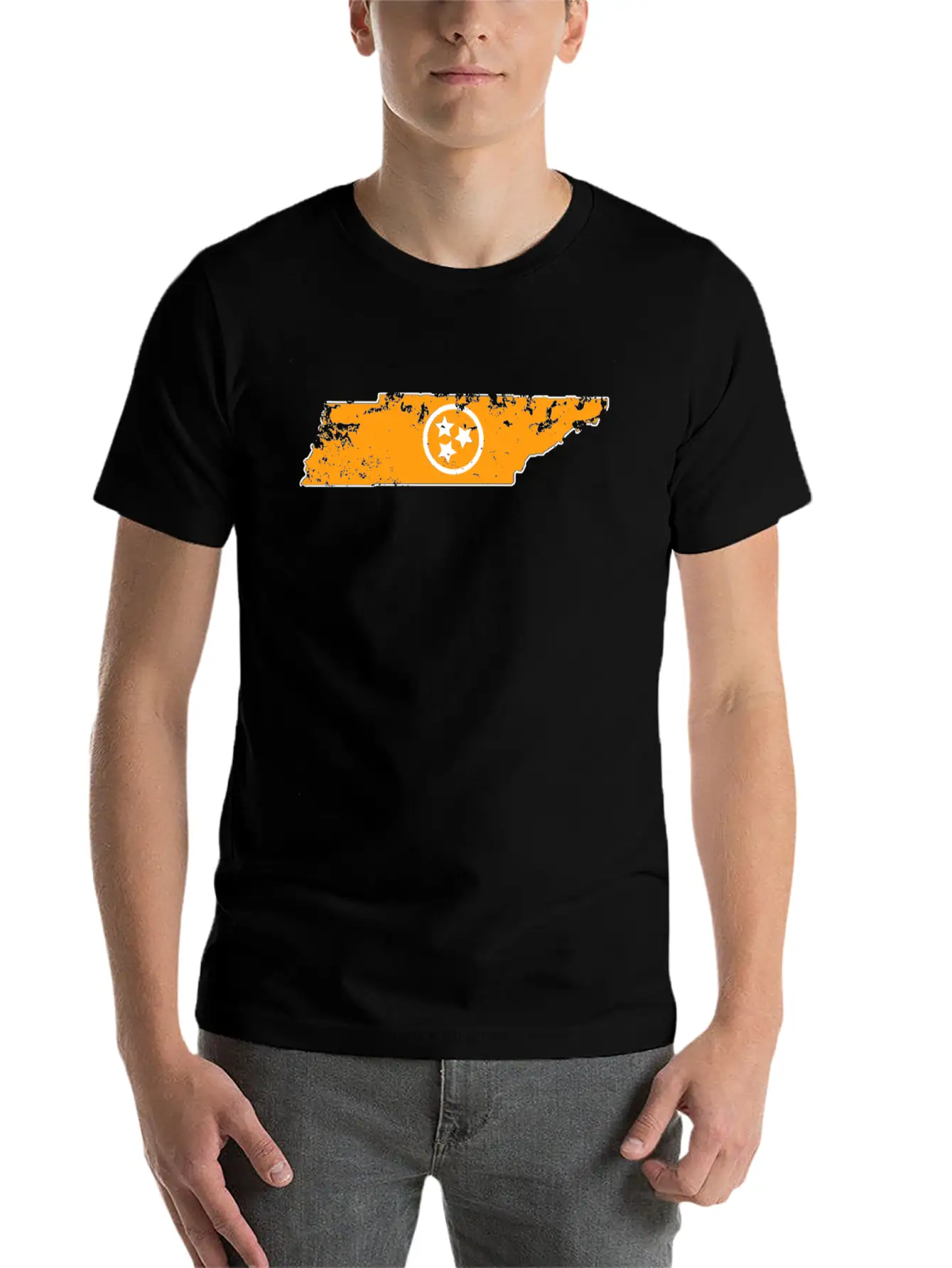Orange Tennessee State 3 White Stars Of The Flag Stylish Everyday T-Shirt – Unisex Basic Cotton Tee