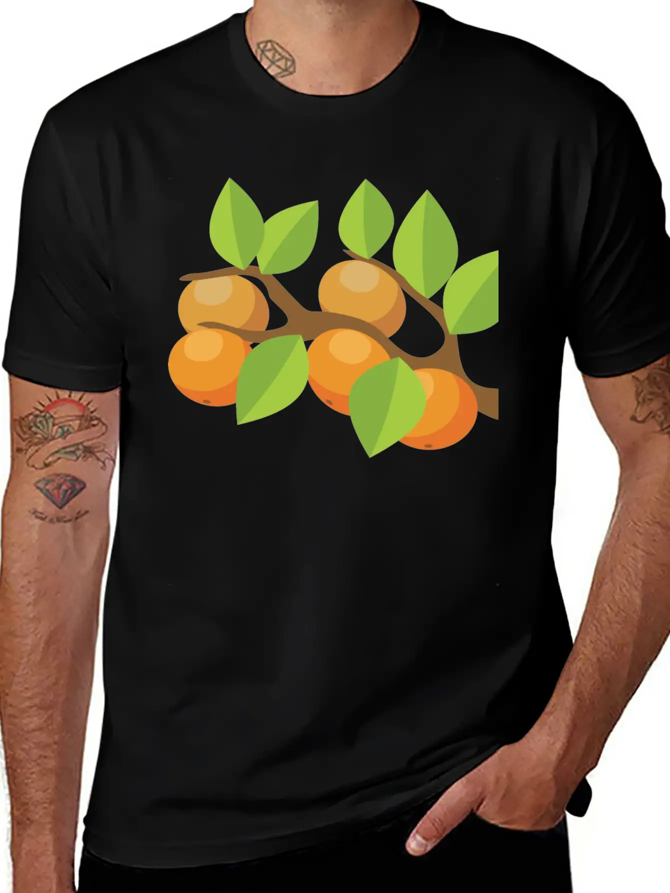 Orange Tree Unisex Short Sleeve Soft Cotton T-Shirt – Casual Everyday Wear