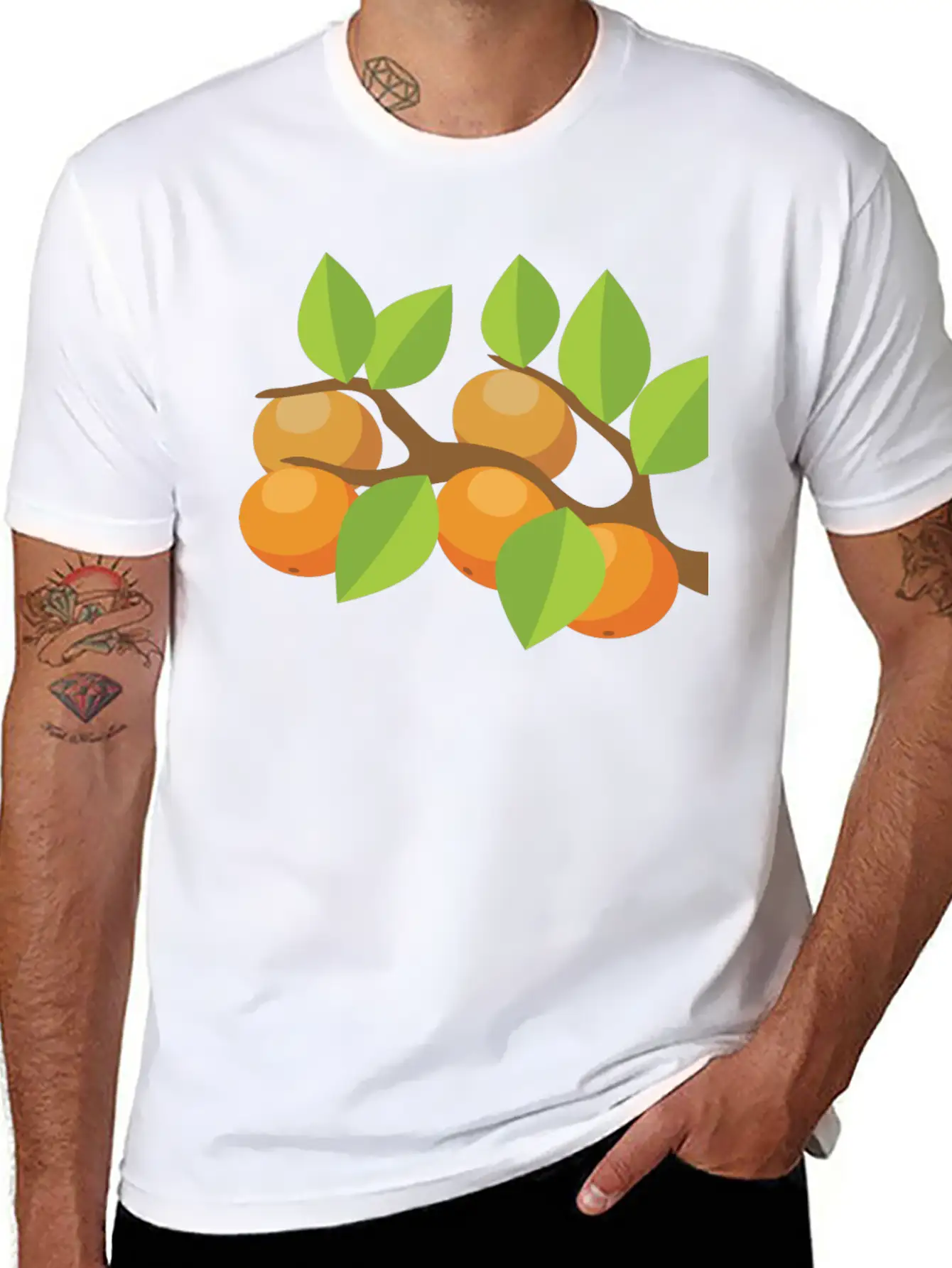 Orange Tree Unisex Short Sleeve Soft Cotton T-Shirt – Casual Everyday Wear