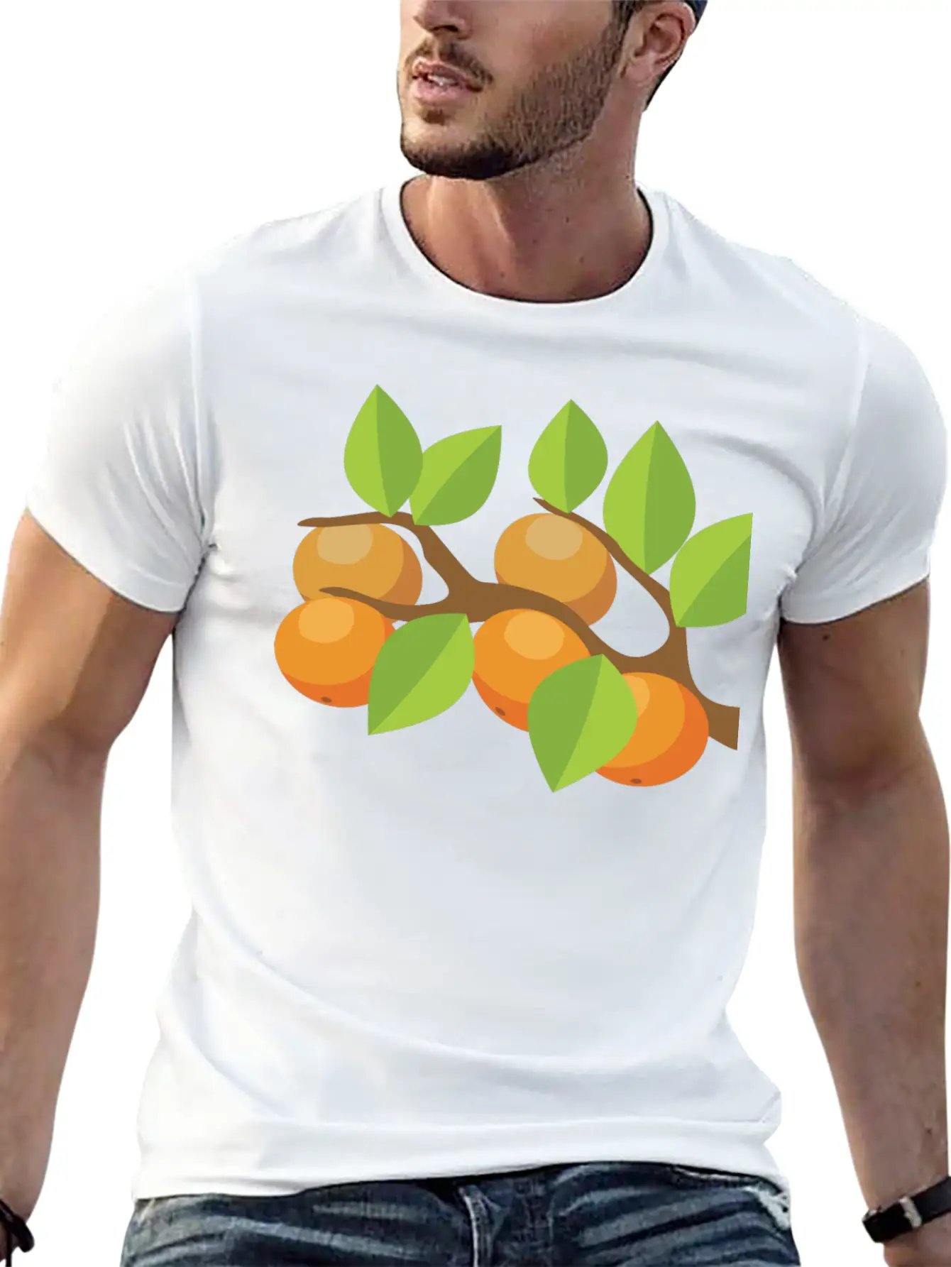 Orange Tree Unisex Short Sleeve Soft Cotton T-Shirt – Casual Everyday Wear