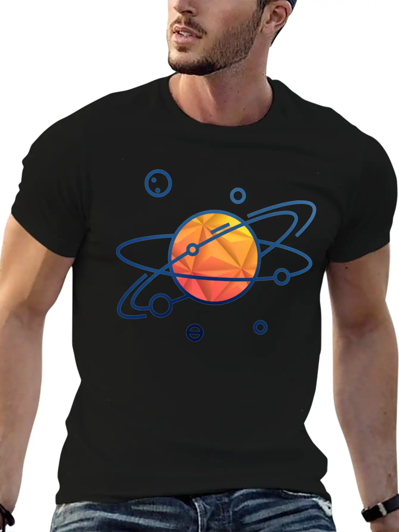 Orbiting Planet Stylish Everyday T-Shirt – Unisex Basic Cotton Tee