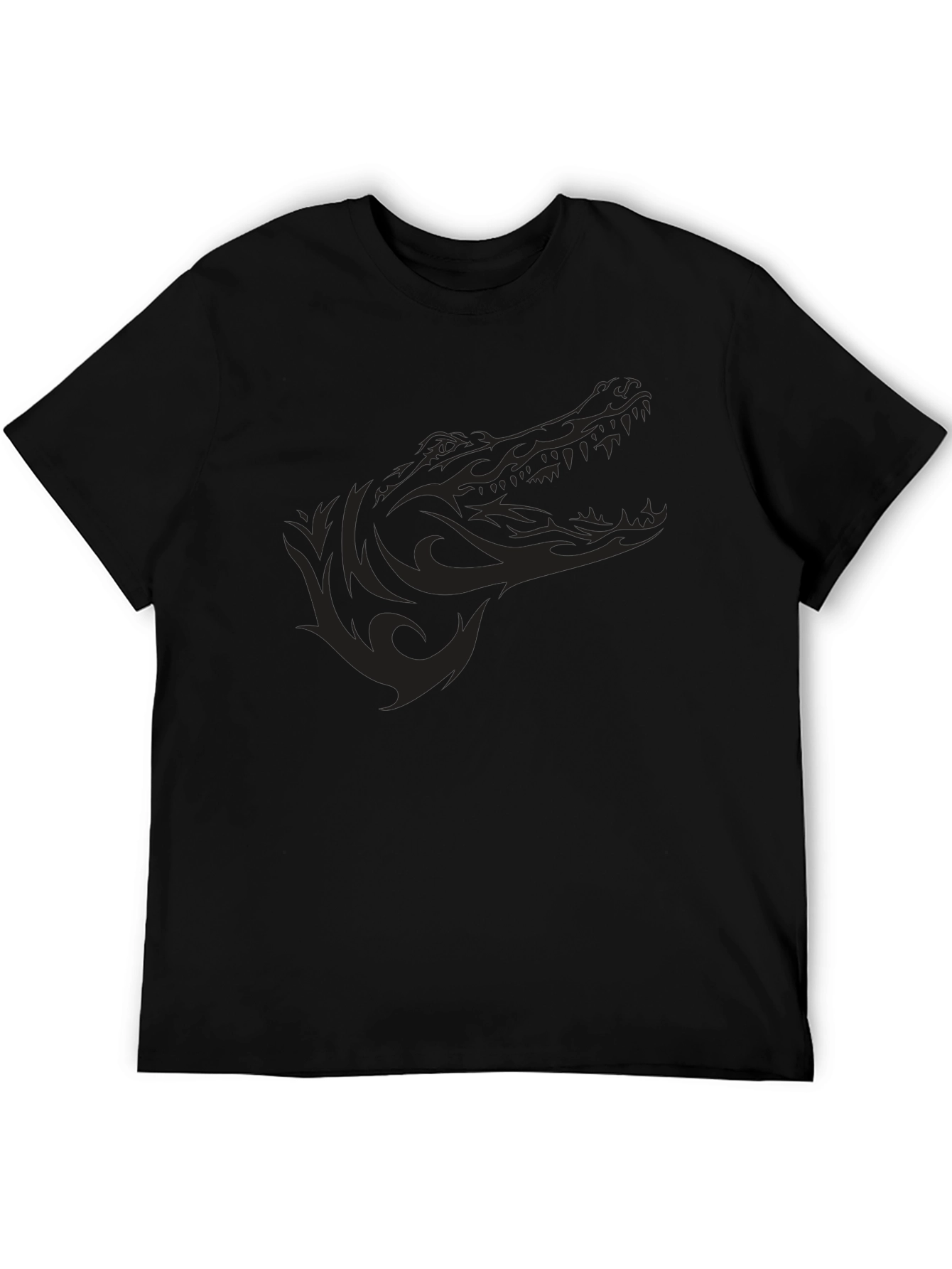 Mens Black Crocodile Graphic Tee - Stylish & Unique!