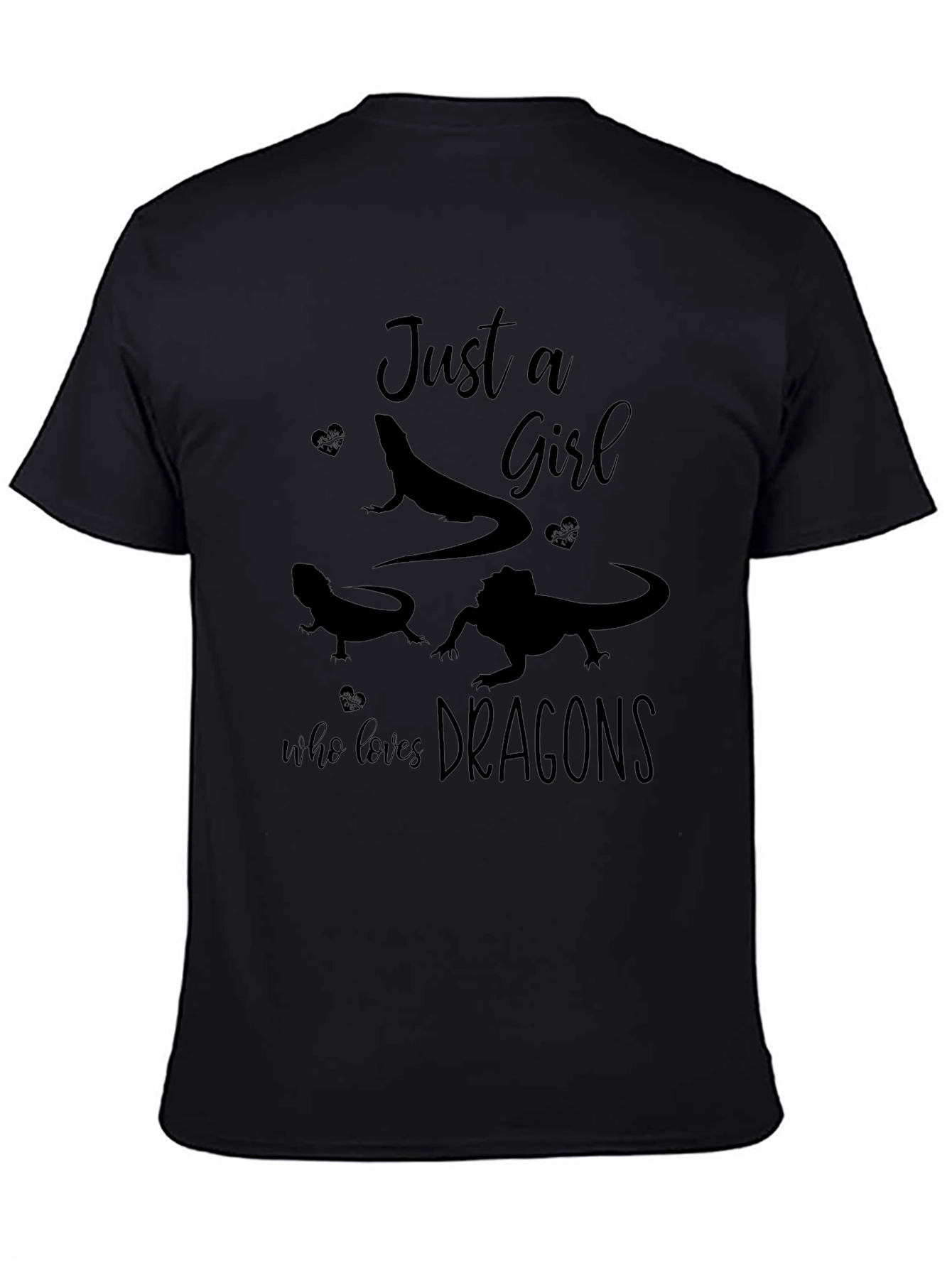 Just a Girl Who Loves Dragons Black T-Shirt