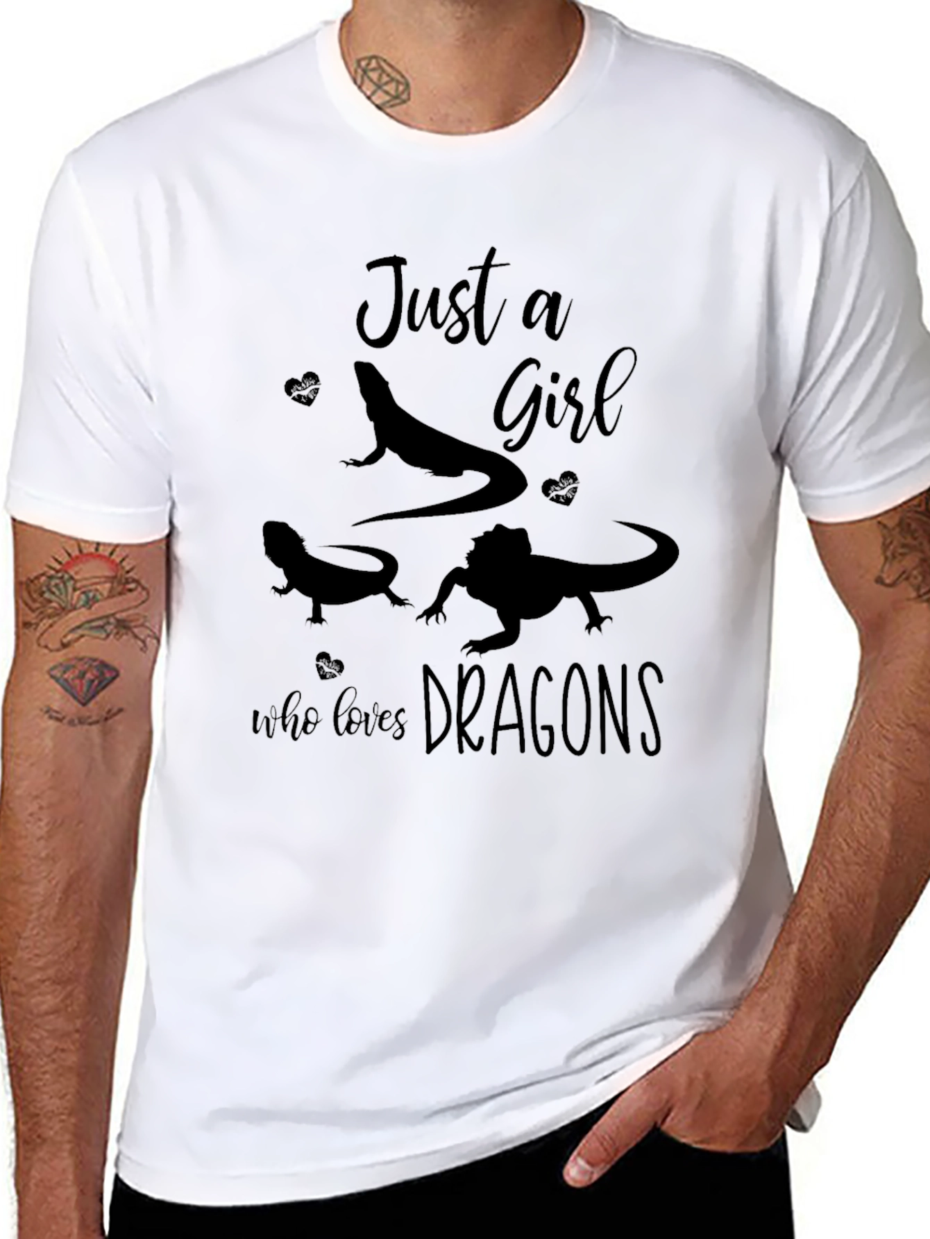 Just a Girl Who Loves Dragons Black T-Shirt
