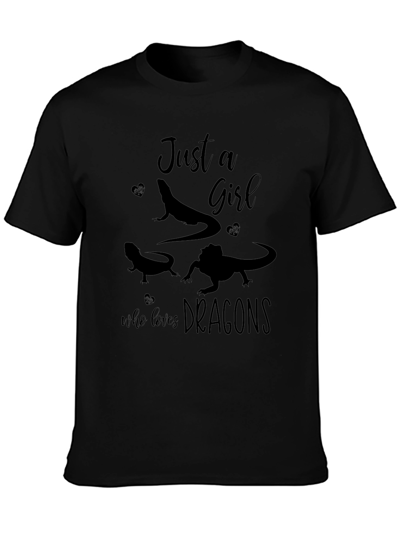 Just a Girl Who Loves Dragons Black T-Shirt