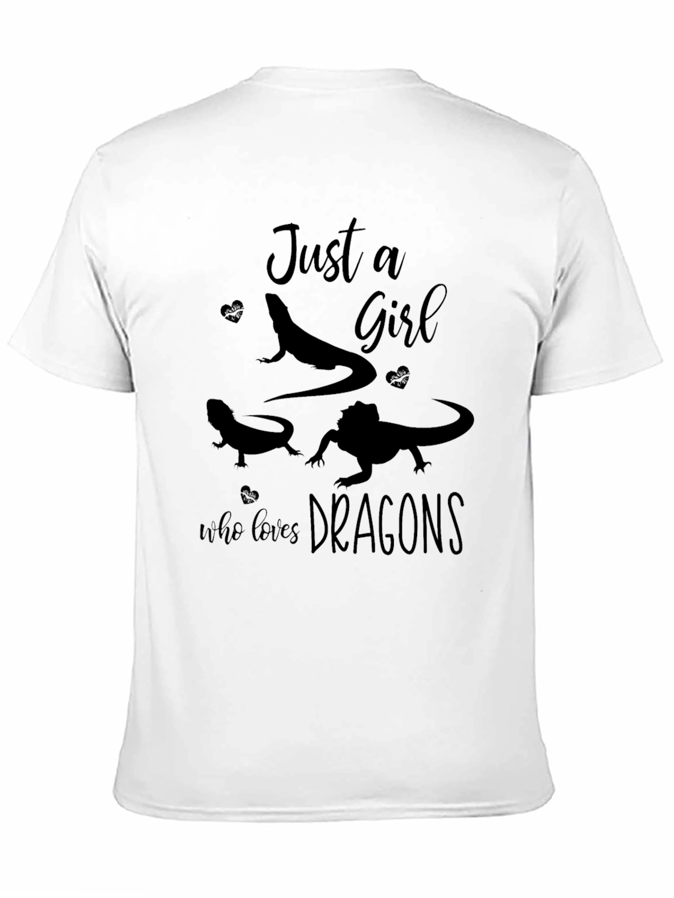 Just a Girl Who Loves Dragons Black T-Shirt