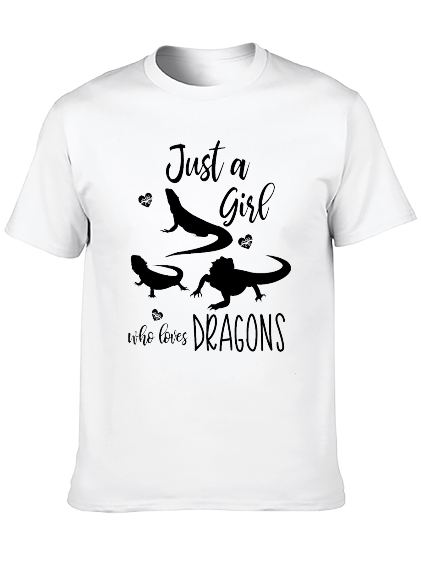 Just a Girl Who Loves Dragons Black T-Shirt