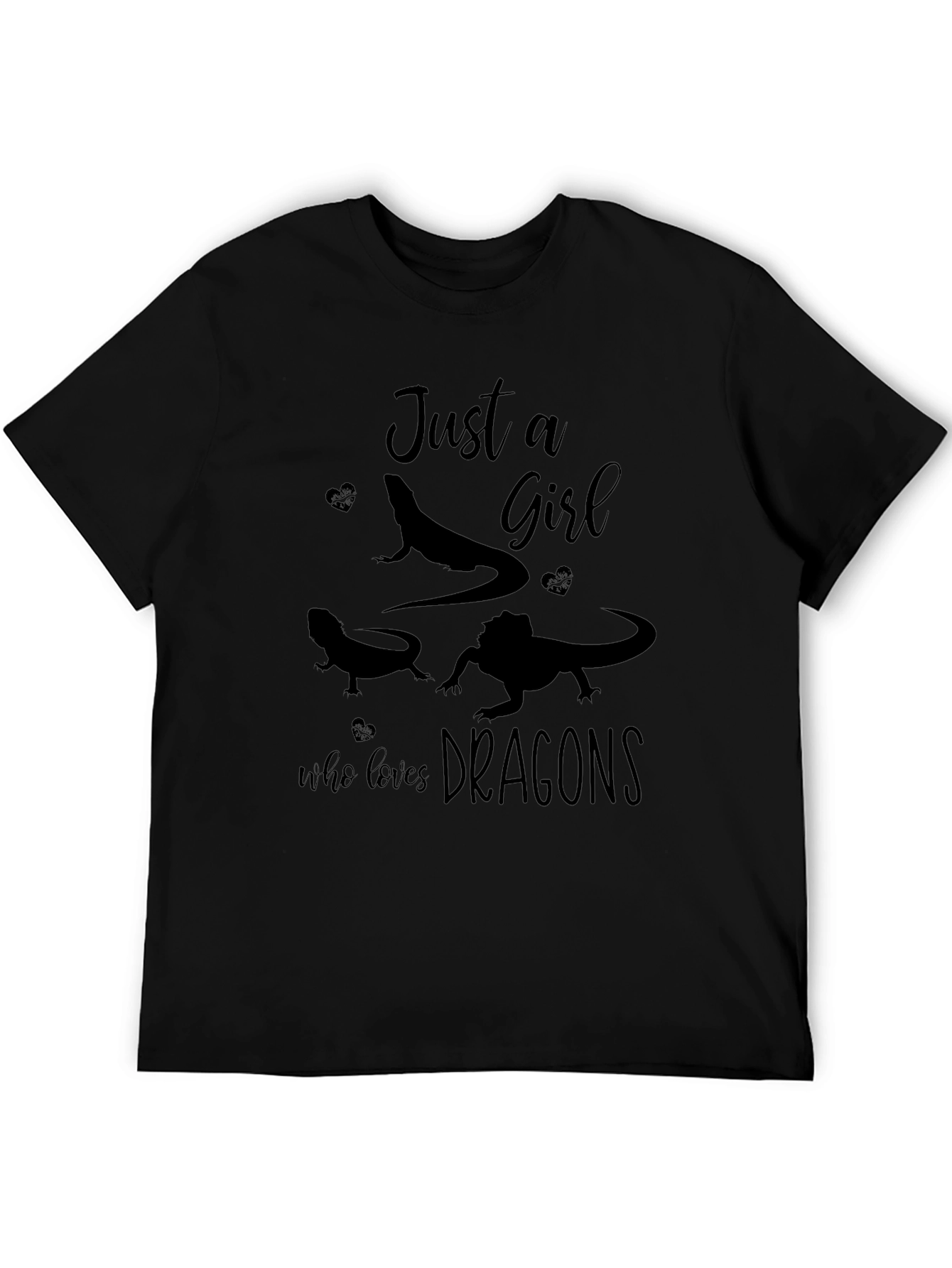 Just a Girl Who Loves Dragons Black T-Shirt