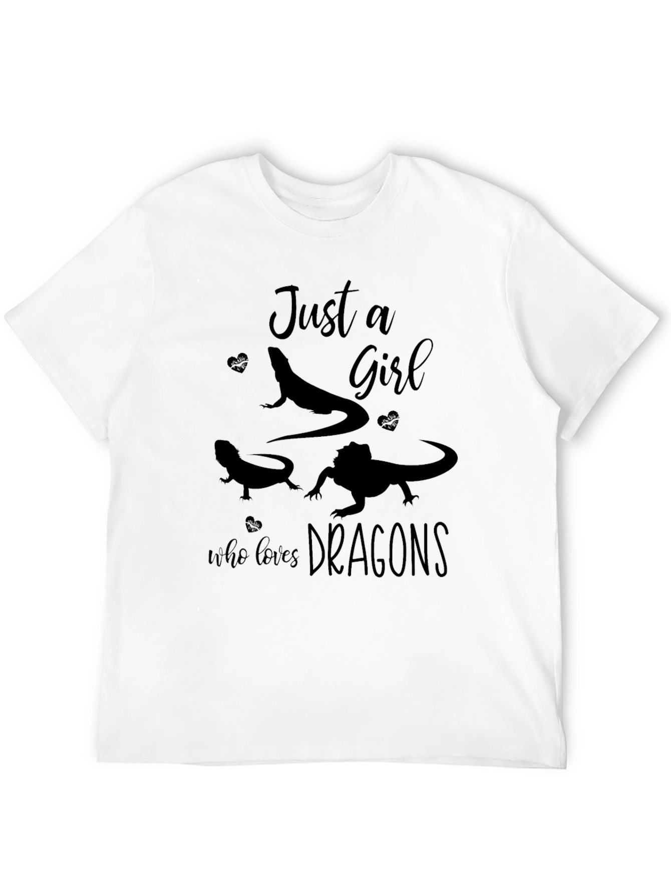 Just a Girl Who Loves Dragons Black T-Shirt