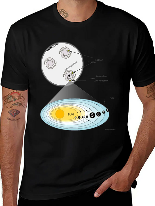 Our Solar System Unisex Short Sleeve Soft Cotton T-Shirt – Casual Everyday Wear