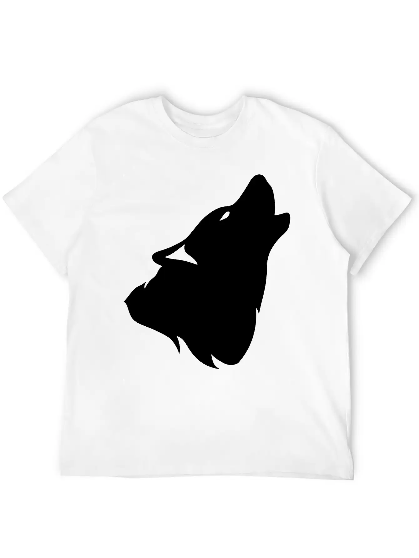 Outline Howling Wolf Shadow 0 Comfortable Minimalist Graphic Tee – Summer Style Essential