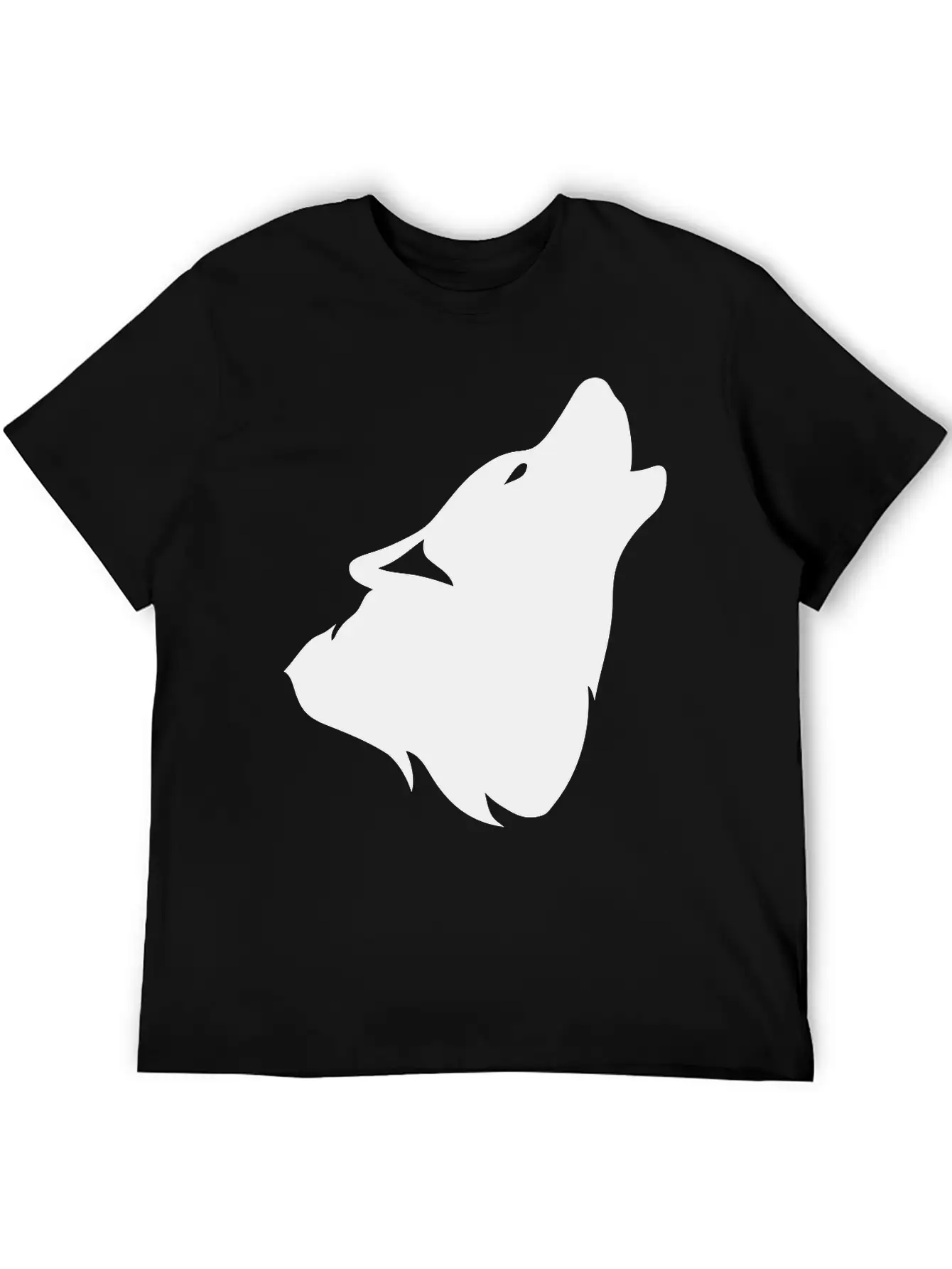 Outline Howling Wolf Shadow 0 Comfortable Minimalist Graphic Tee – Summer Style Essential