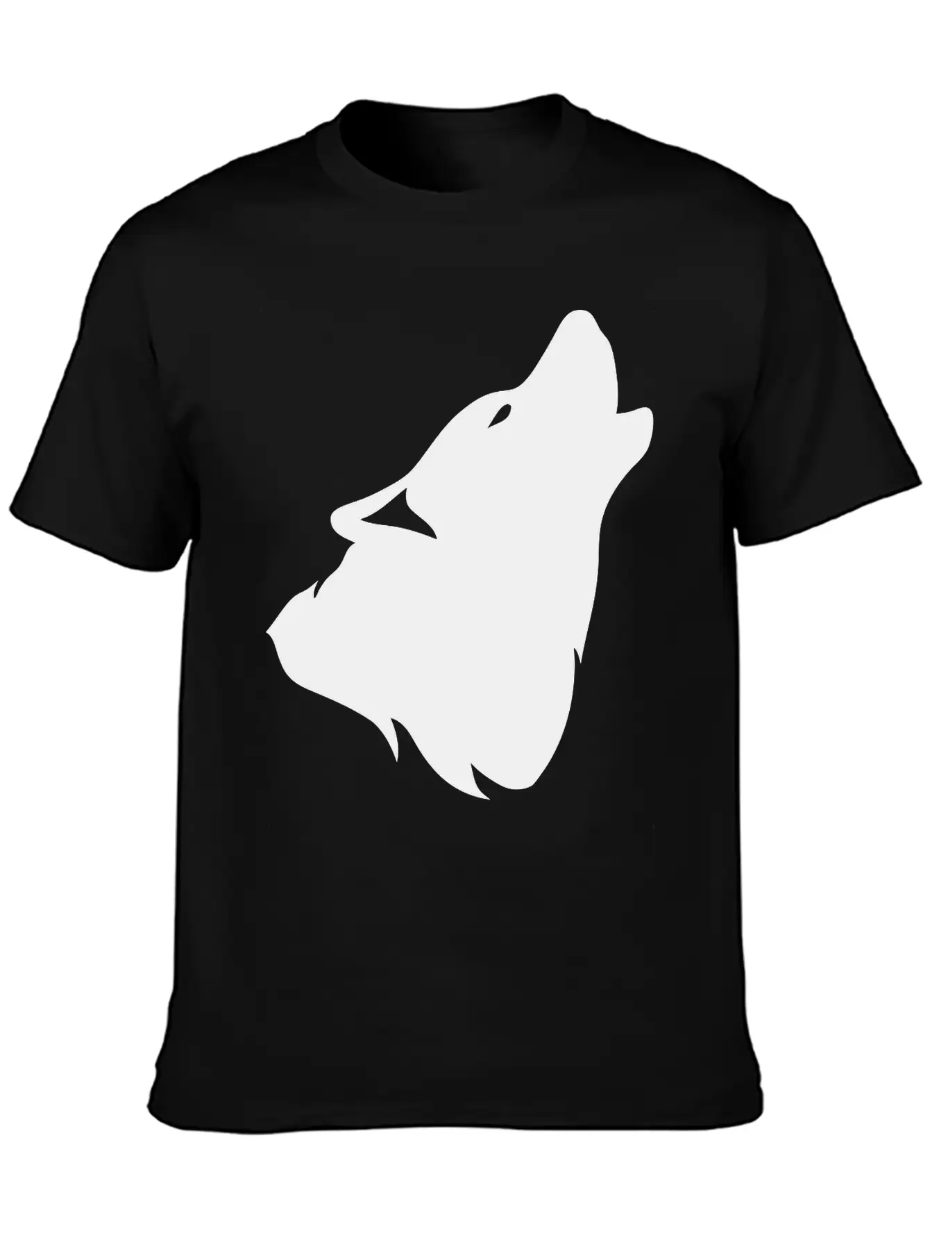 Outline Howling Wolf Shadow 0 Comfortable Minimalist Graphic Tee – Summer Style Essential