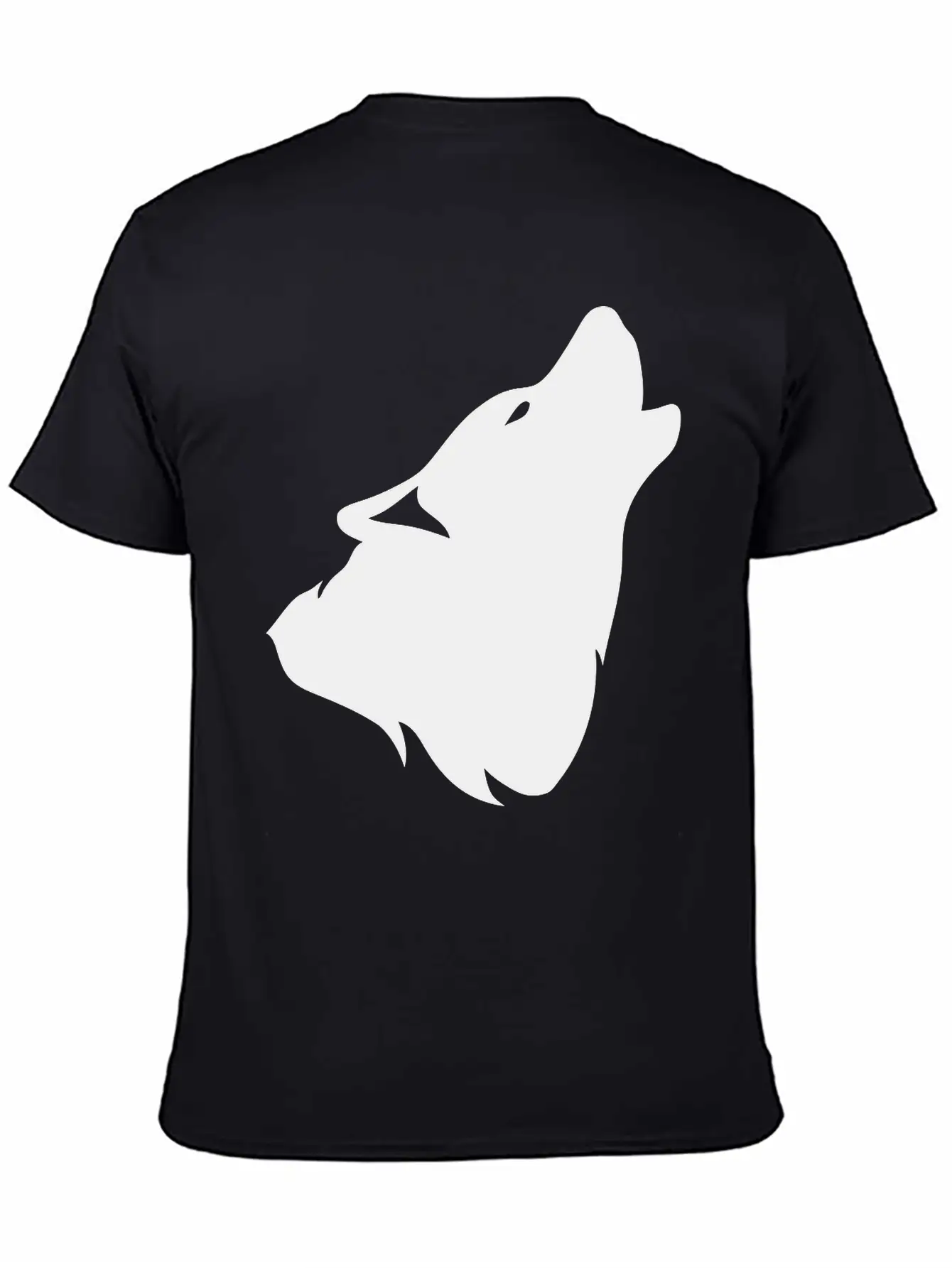 Outline Howling Wolf Shadow 0 Comfortable Minimalist Graphic Tee – Summer Style Essential