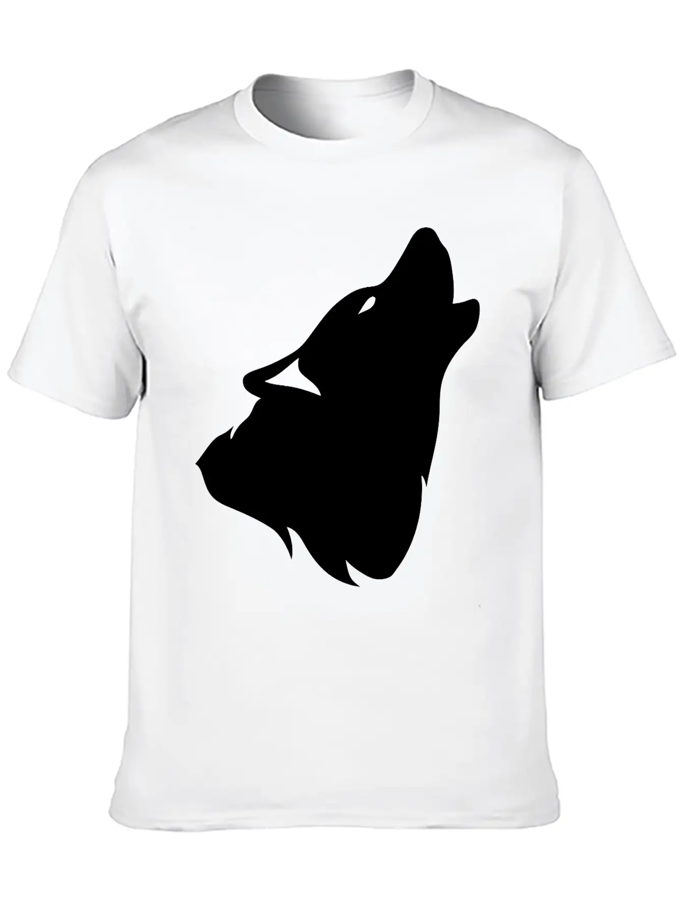 Outline Howling Wolf Shadow 0 Comfortable Minimalist Graphic Tee – Summer Style Essential