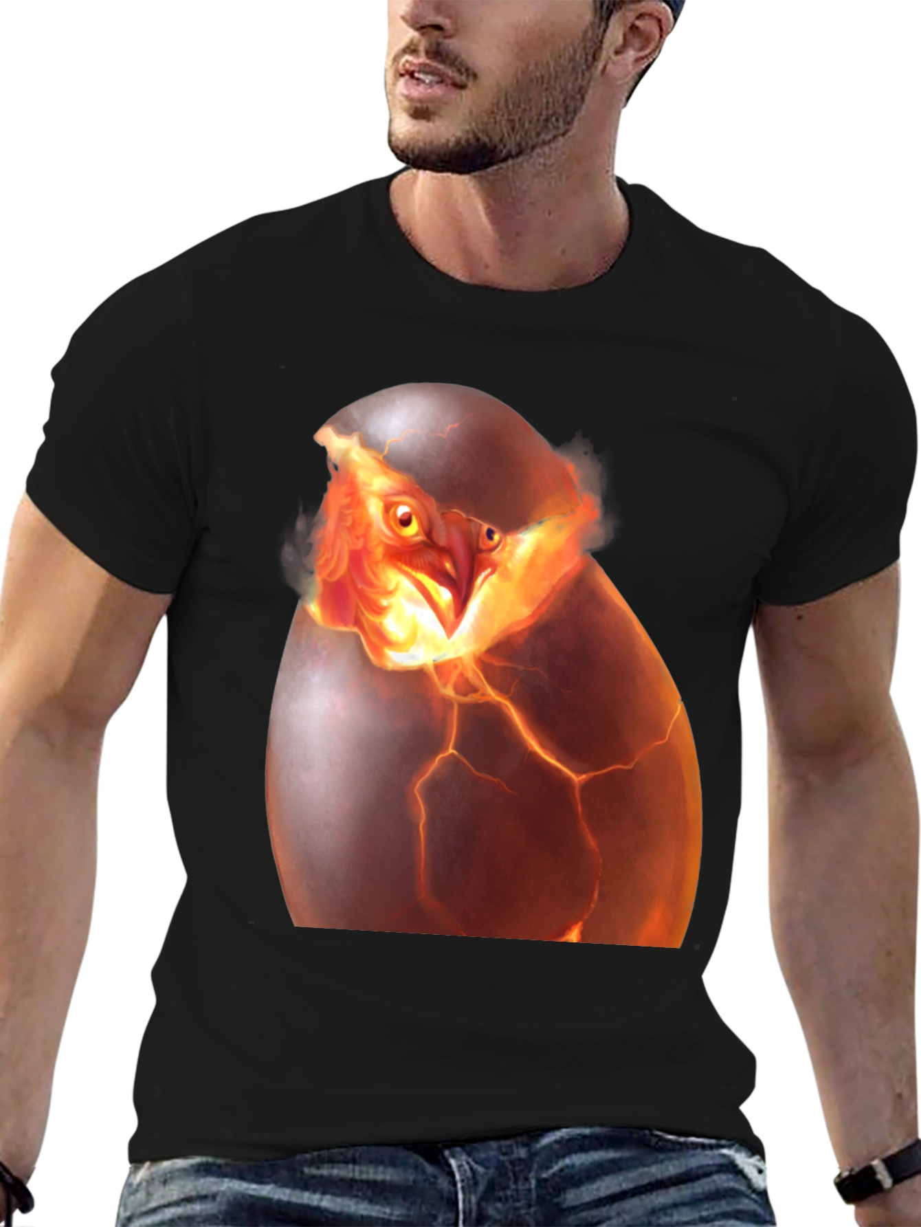 Phoenix Hatching T-Shirt - Fiery Bird Design