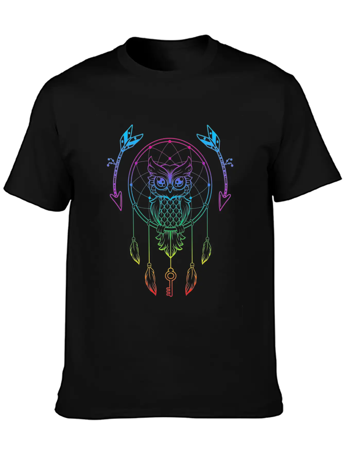 Owl Beautiful Dreamcatcher Spiritual Pastel Timeless Short Sleeve Tee – Comfy And Minimalist Design