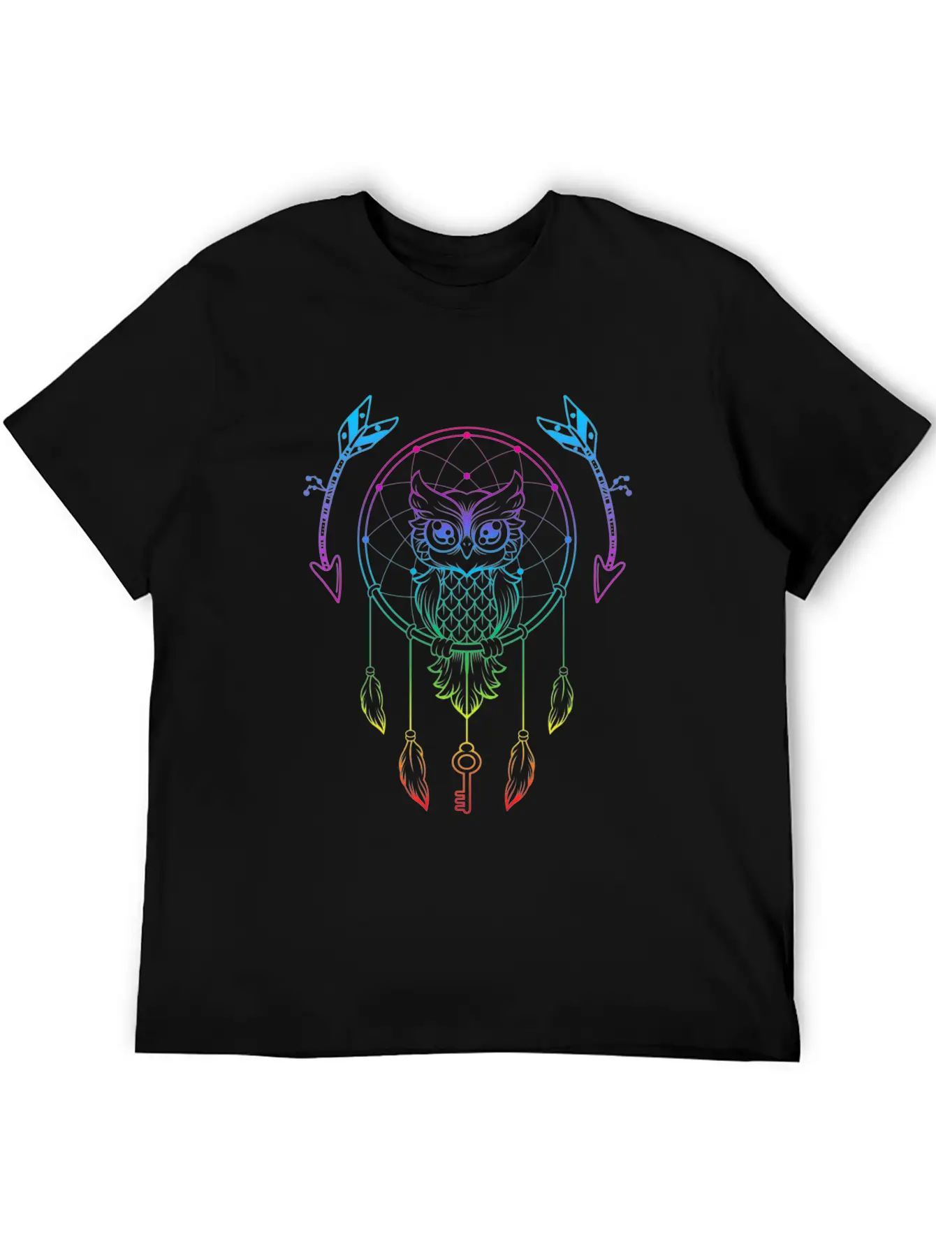 Owl Beautiful Dreamcatcher Spiritual Pastel Timeless Short Sleeve Tee – Comfy And Minimalist Design