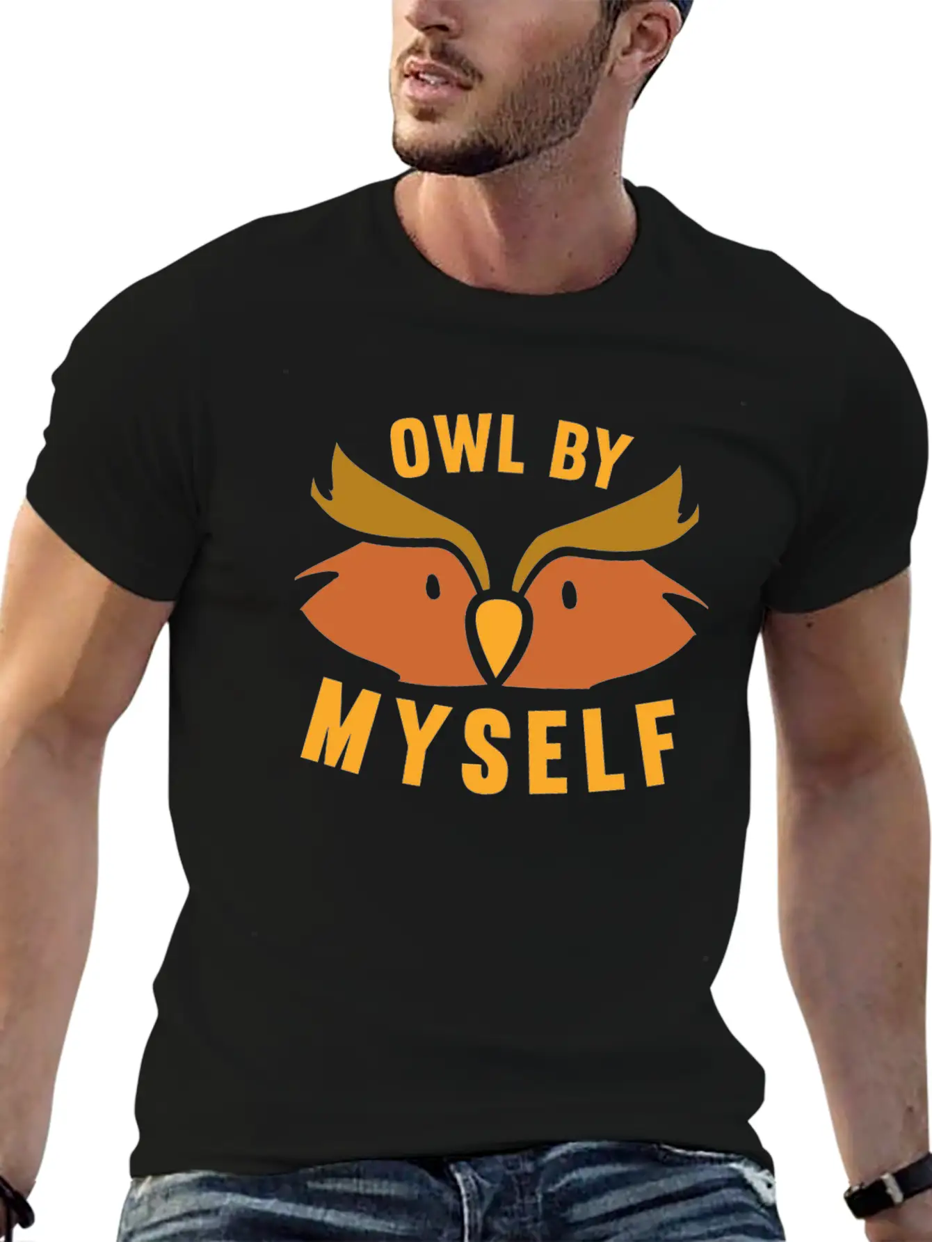 Owl By Myself Cute Owl For Women Girls Comfortable Minimalist Graphic Tee – Summer Style Essential