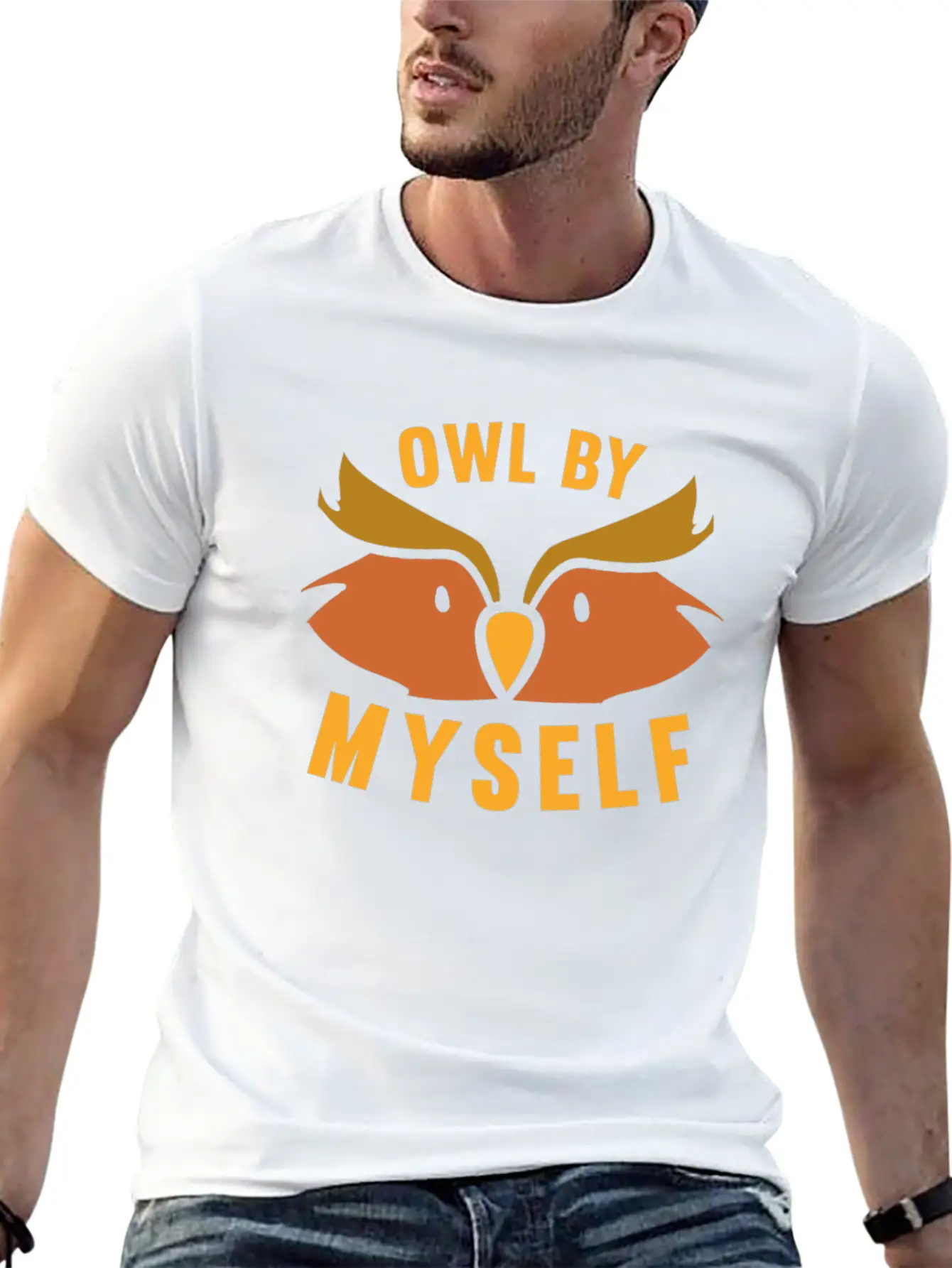 Owl By Myself Cute Owl For Women Girls Comfortable Minimalist Graphic Tee – Summer Style Essential