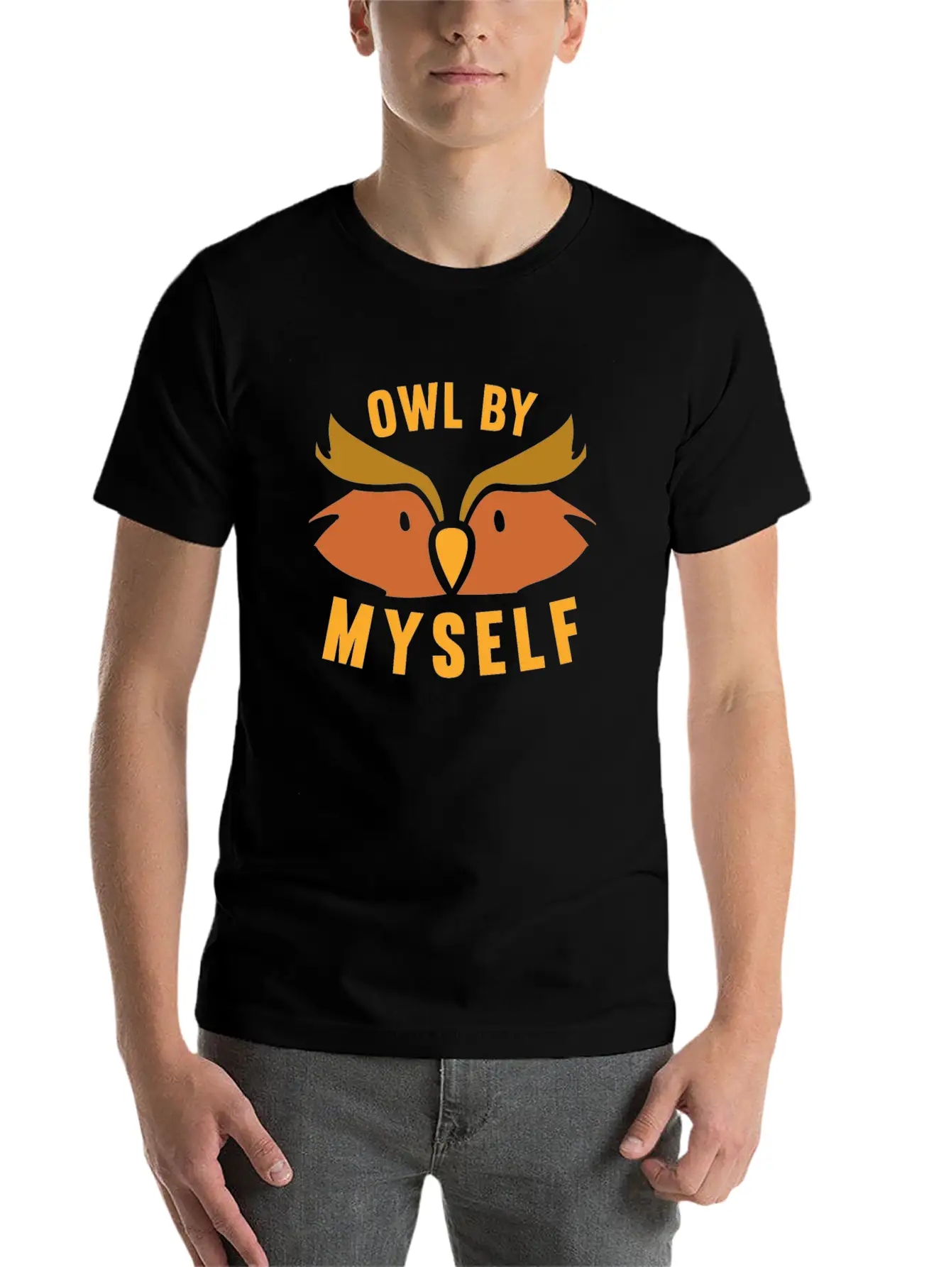 Owl By Myself Cute Owl For Women Girls Comfortable Minimalist Graphic Tee – Summer Style Essential