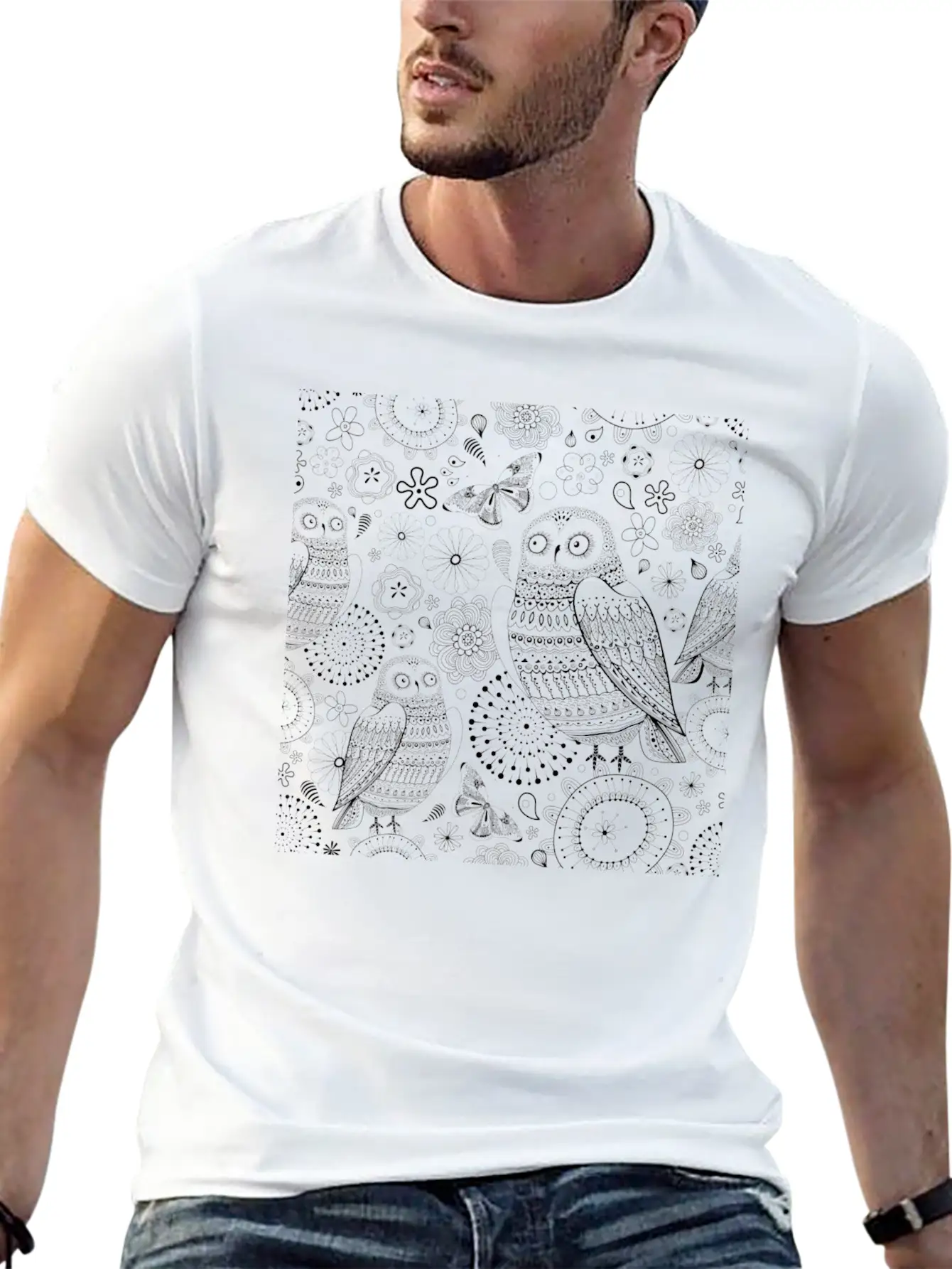 Owl Shading Basic Graphic T-Shirt – Daily Comfort In Soft Cotton