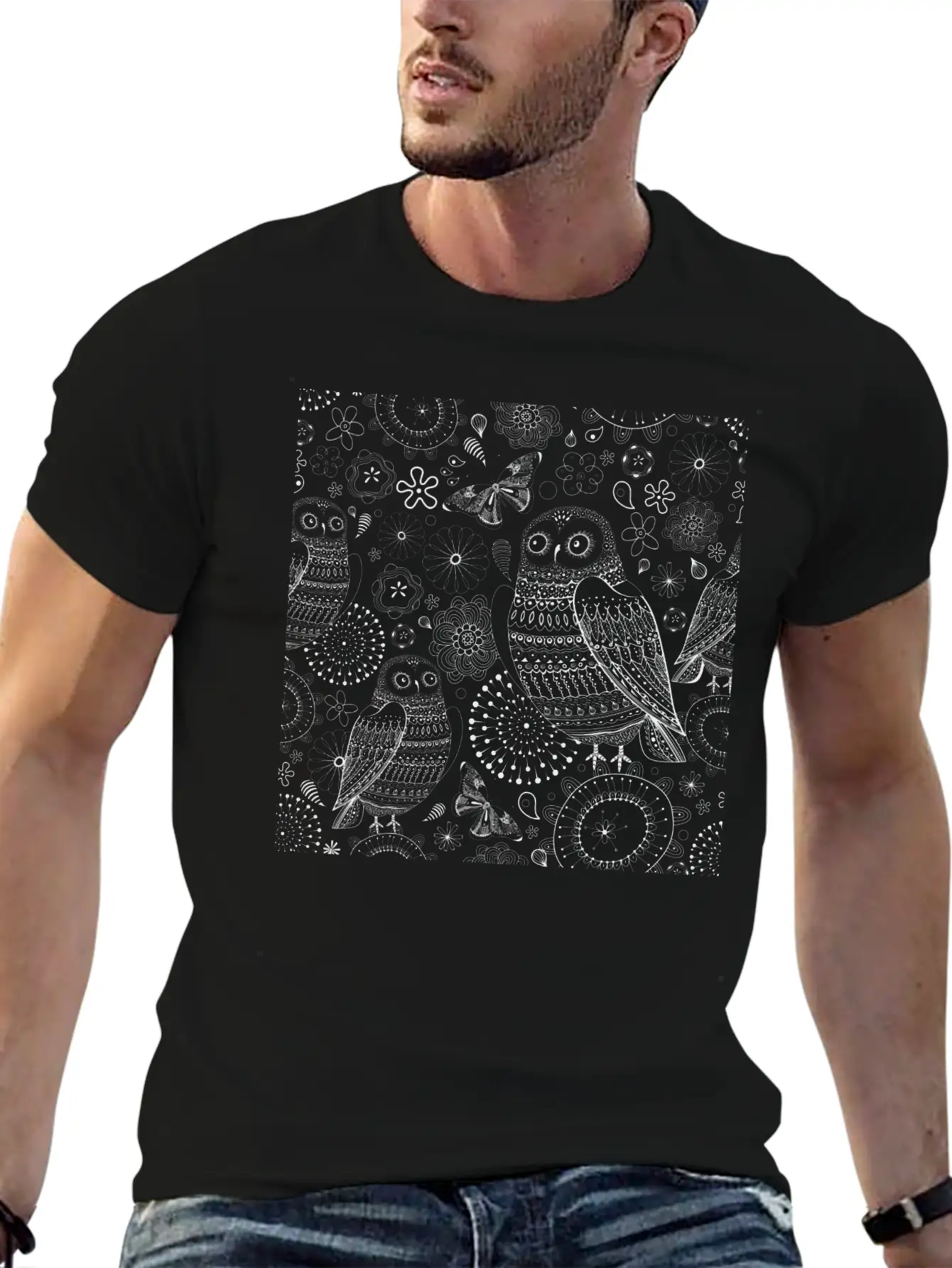 Owl Shading Basic Graphic T-Shirt – Daily Comfort In Soft Cotton