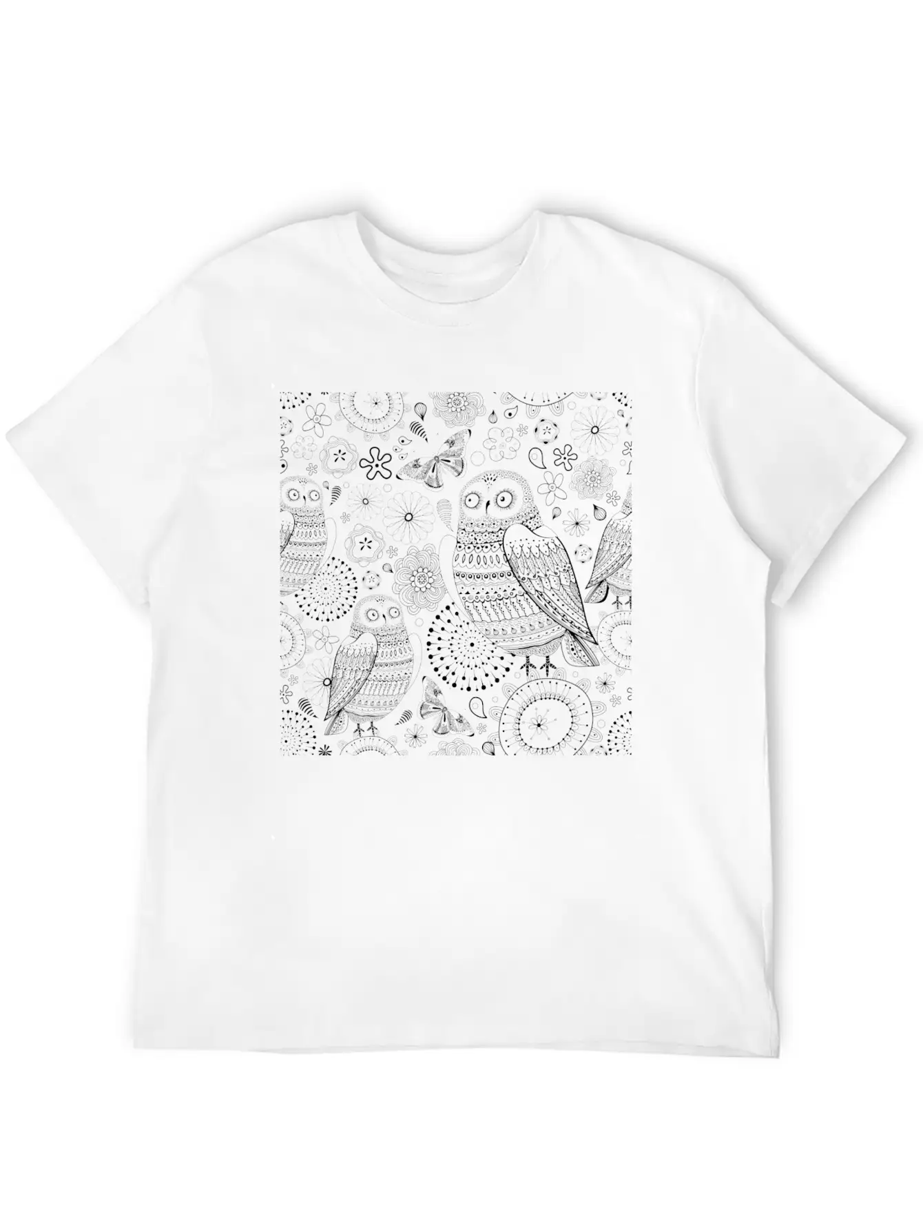 Owl Shading Basic Graphic T-Shirt – Daily Comfort In Soft Cotton
