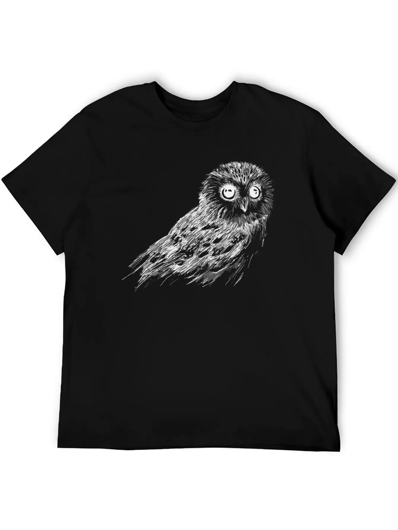 Owl Sketch Comfortable Minimalist Graphic Tee – Summer Style Essential
