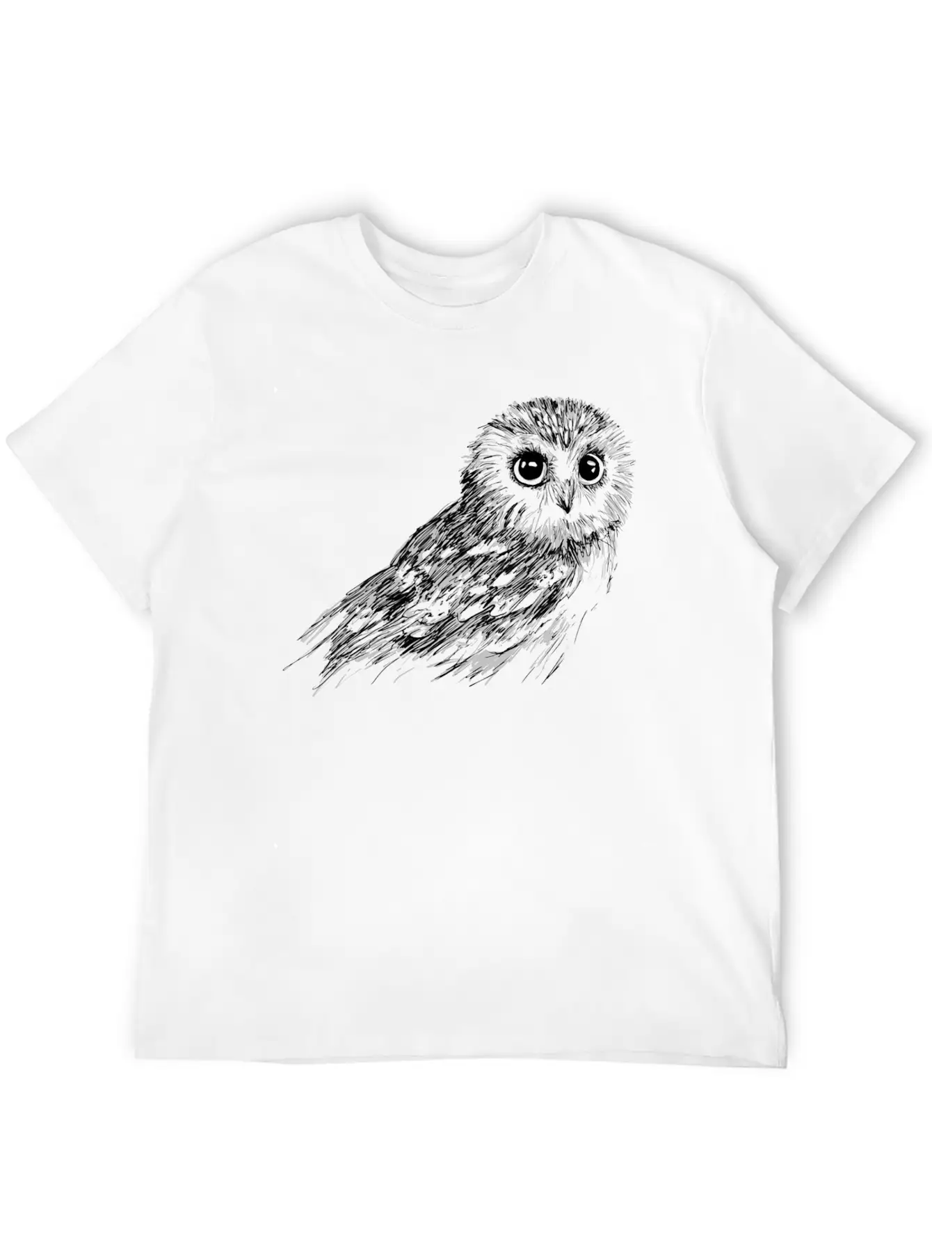 Owl Sketch Comfortable Minimalist Graphic Tee – Summer Style Essential